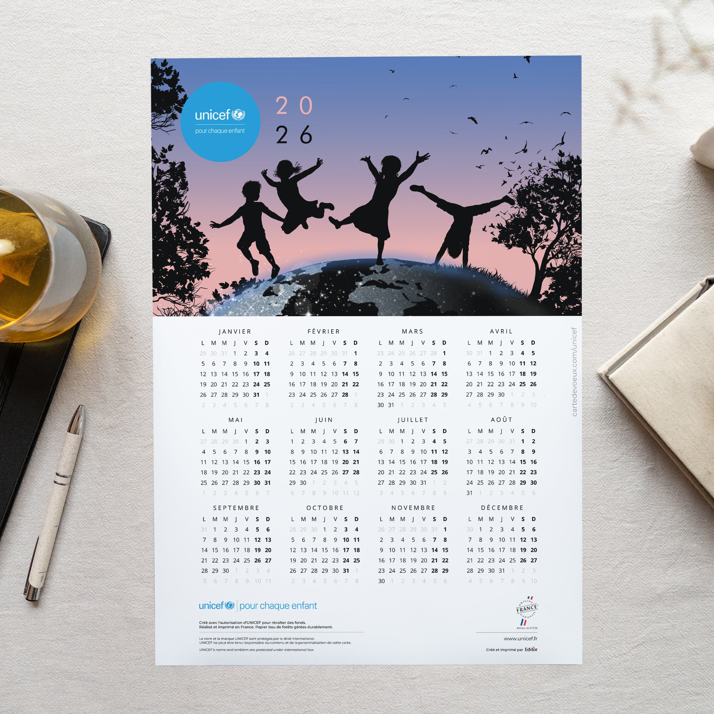 Lueur Nouvelle | Vœux professionnels • Calendrier professionnel • A3 photo N° 1