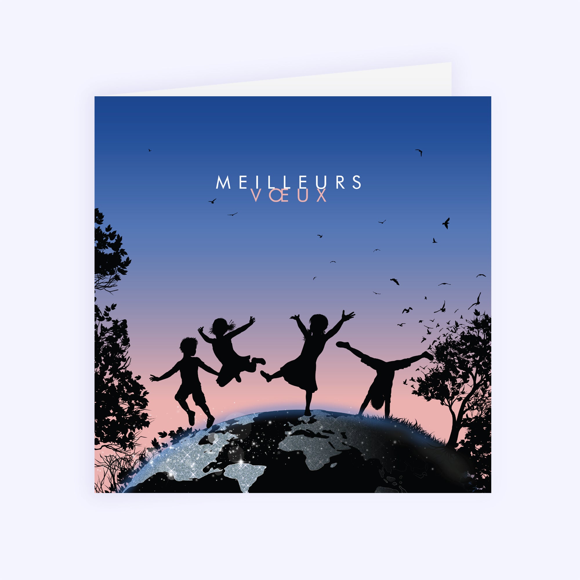 Lueur Nouvelle | Vœux professionnels • Carte de voeux • Carré double photo N° 1