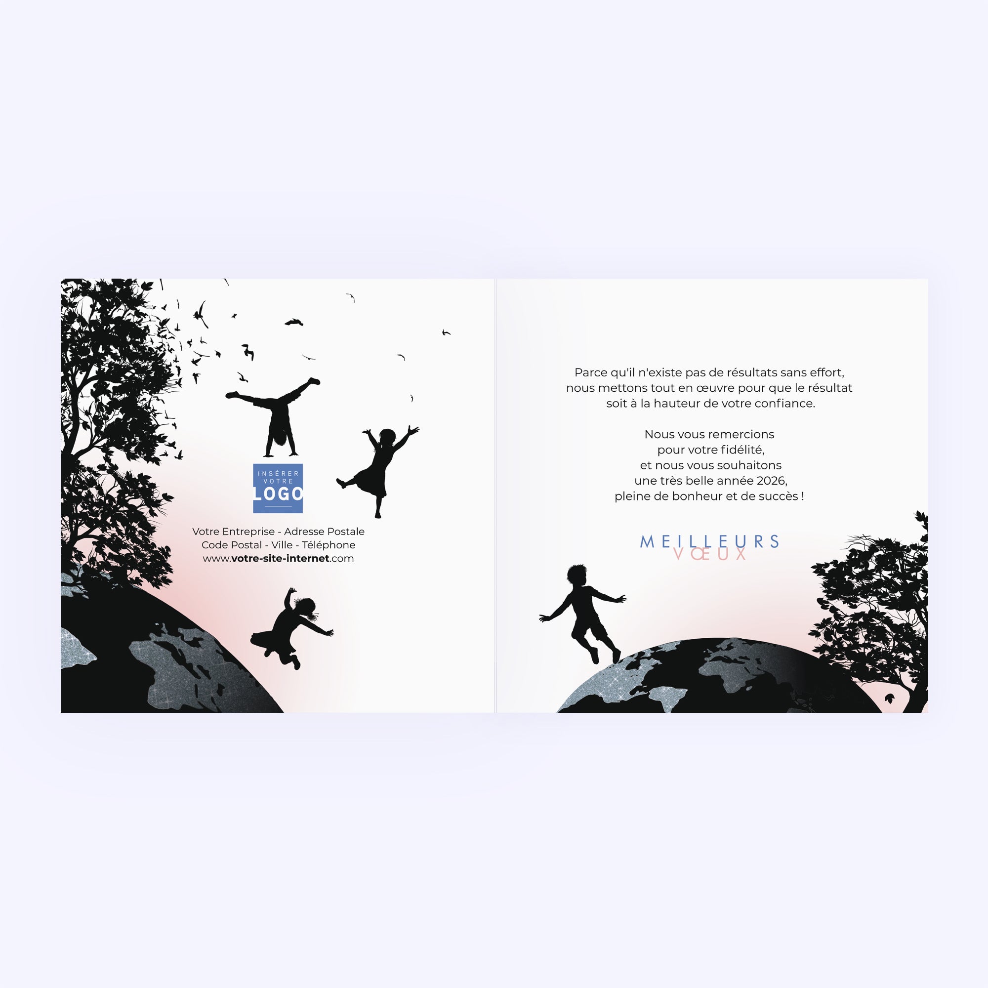 Lueur Nouvelle | Vœux professionnels • Carte de voeux • Carré double photo N° 2