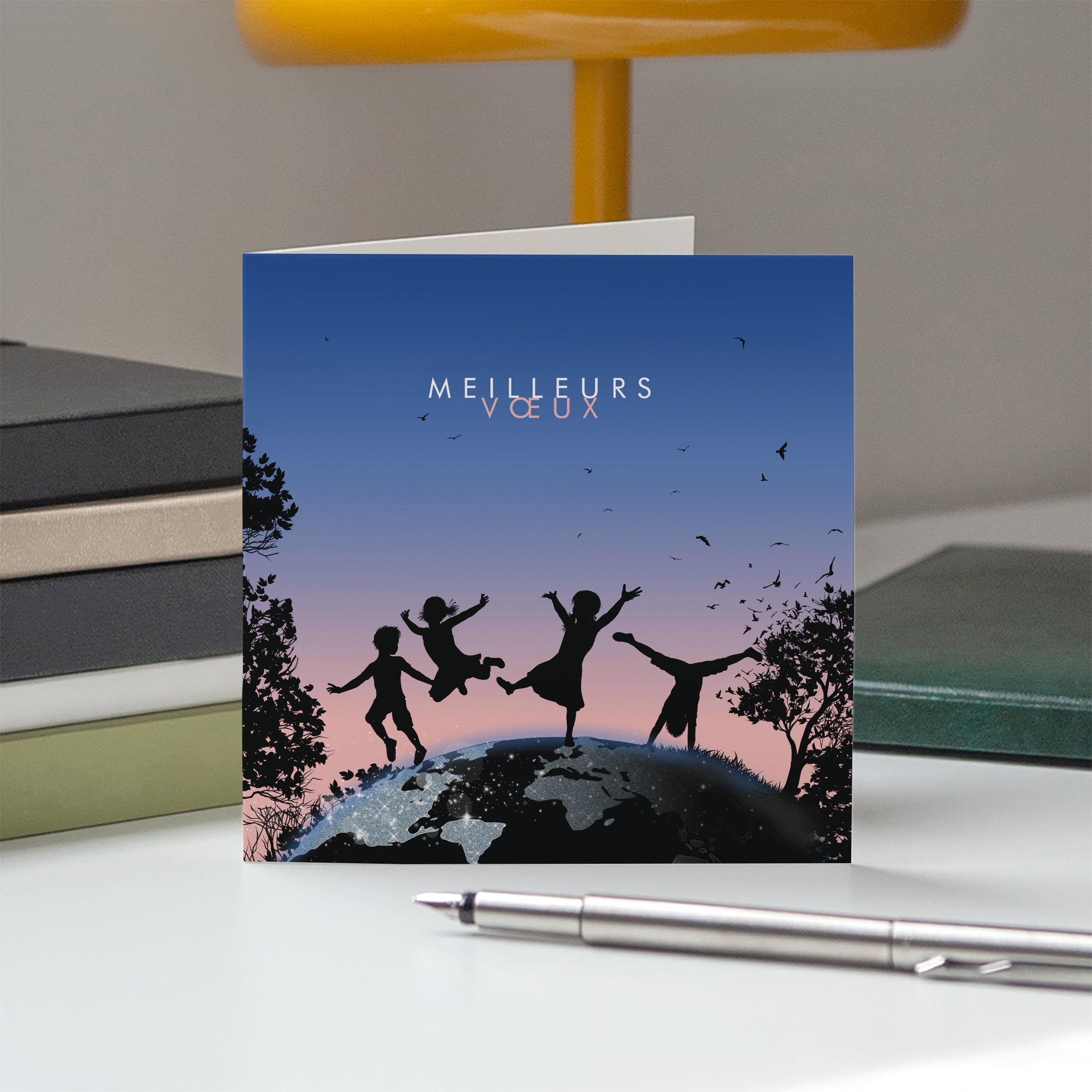 Lueur Nouvelle | Vœux professionnels • Carte de voeux • Carré double photo N° 5