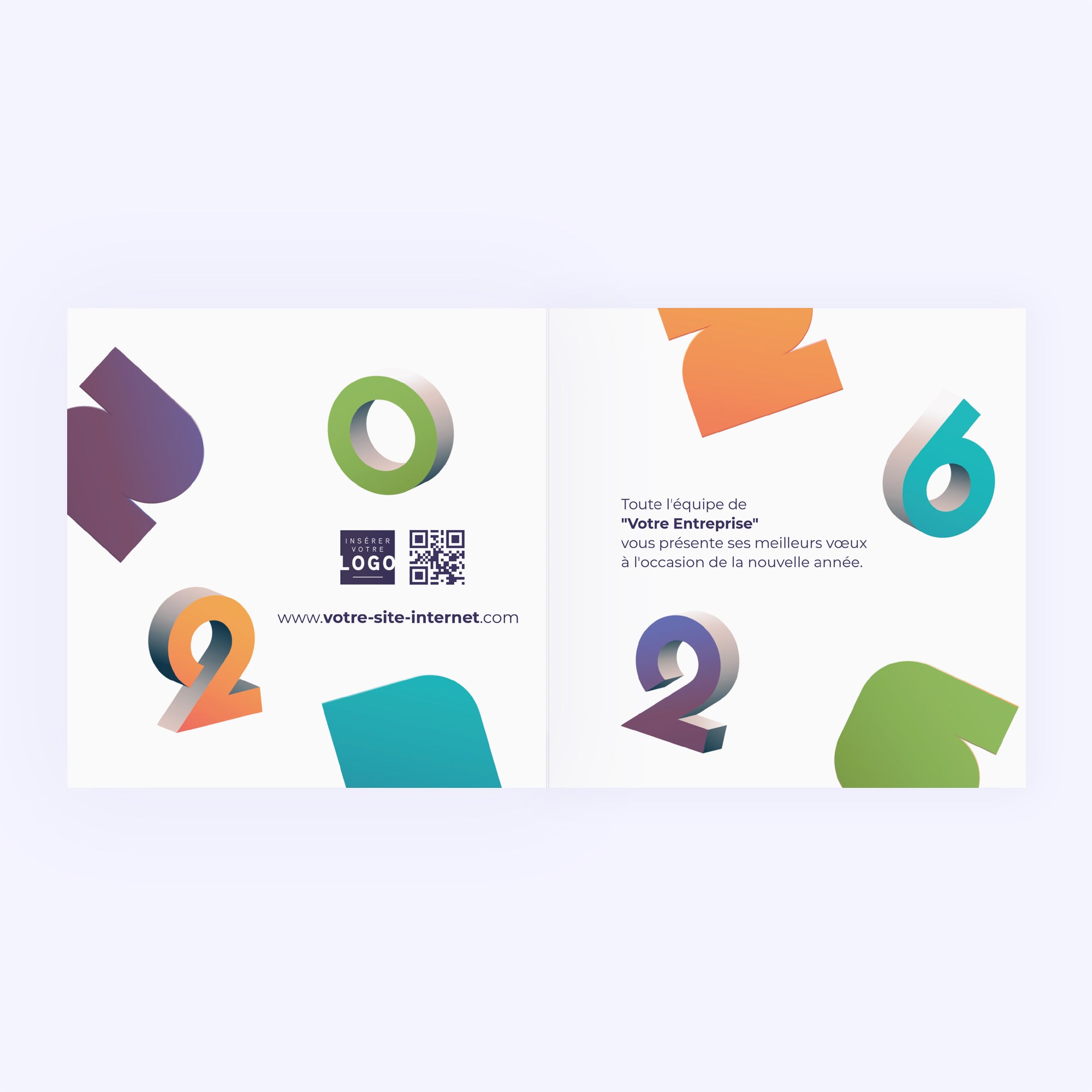 Impulsion | Vœux professionnels • Carte de voeux • Carré double photo N° 2