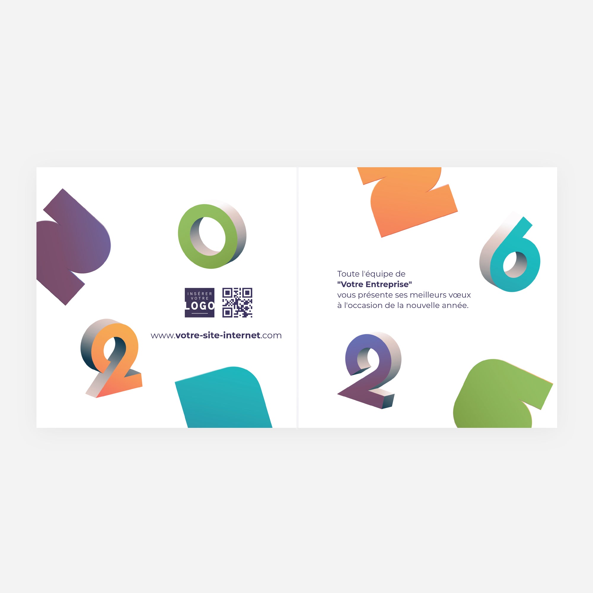 Impulsion | Vœux professionnels • Carte de voeux • Carré double photo N° 2