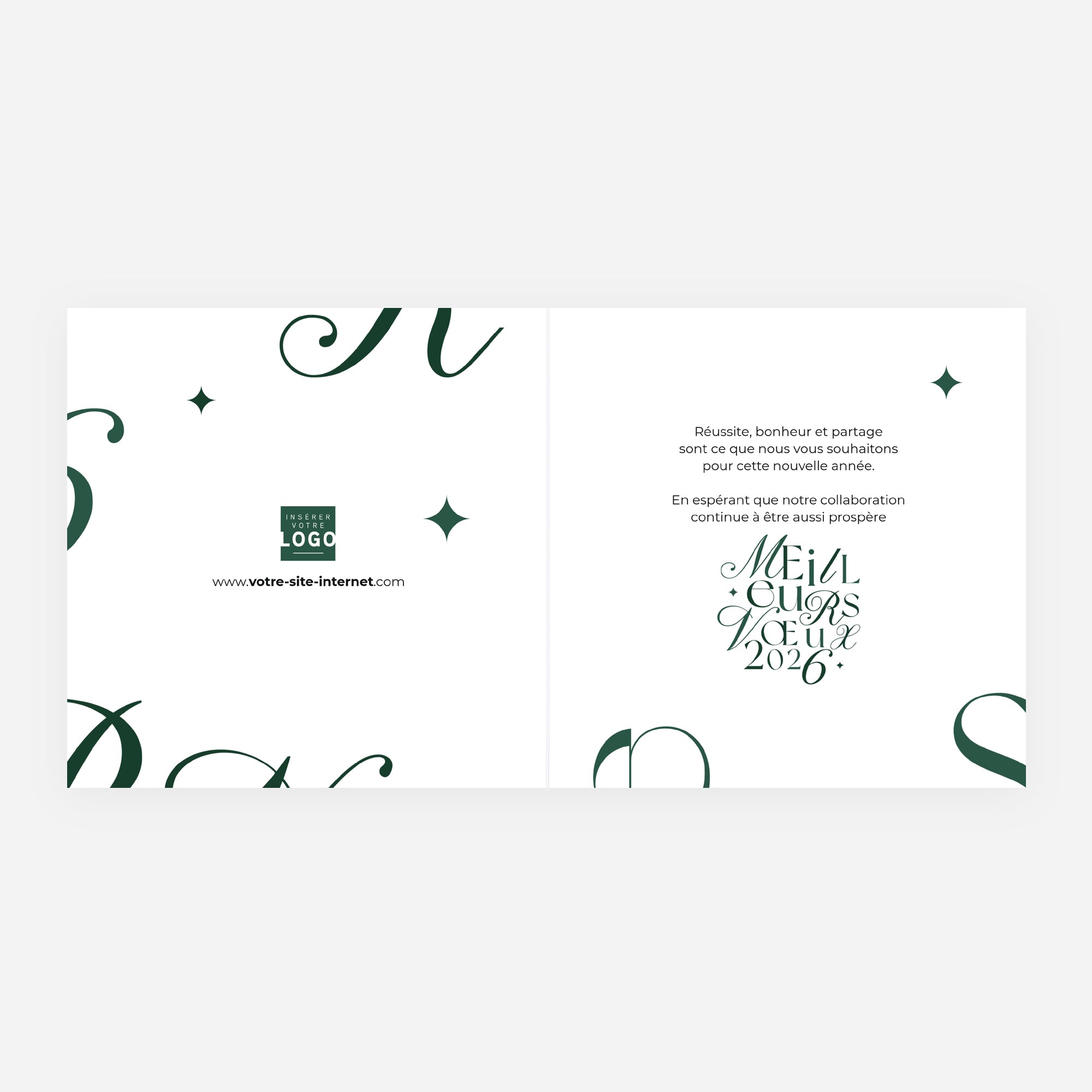 Multi typos vernis | Vœux professionnels • Carte de voeux • Carré double photo N° 2