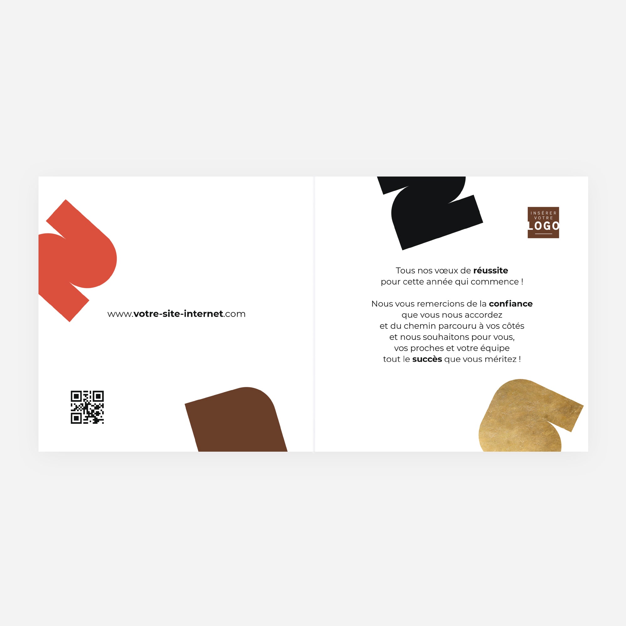 Superposition graphique | Vœux professionnels • Carte de voeux • Carré double photo N° 2