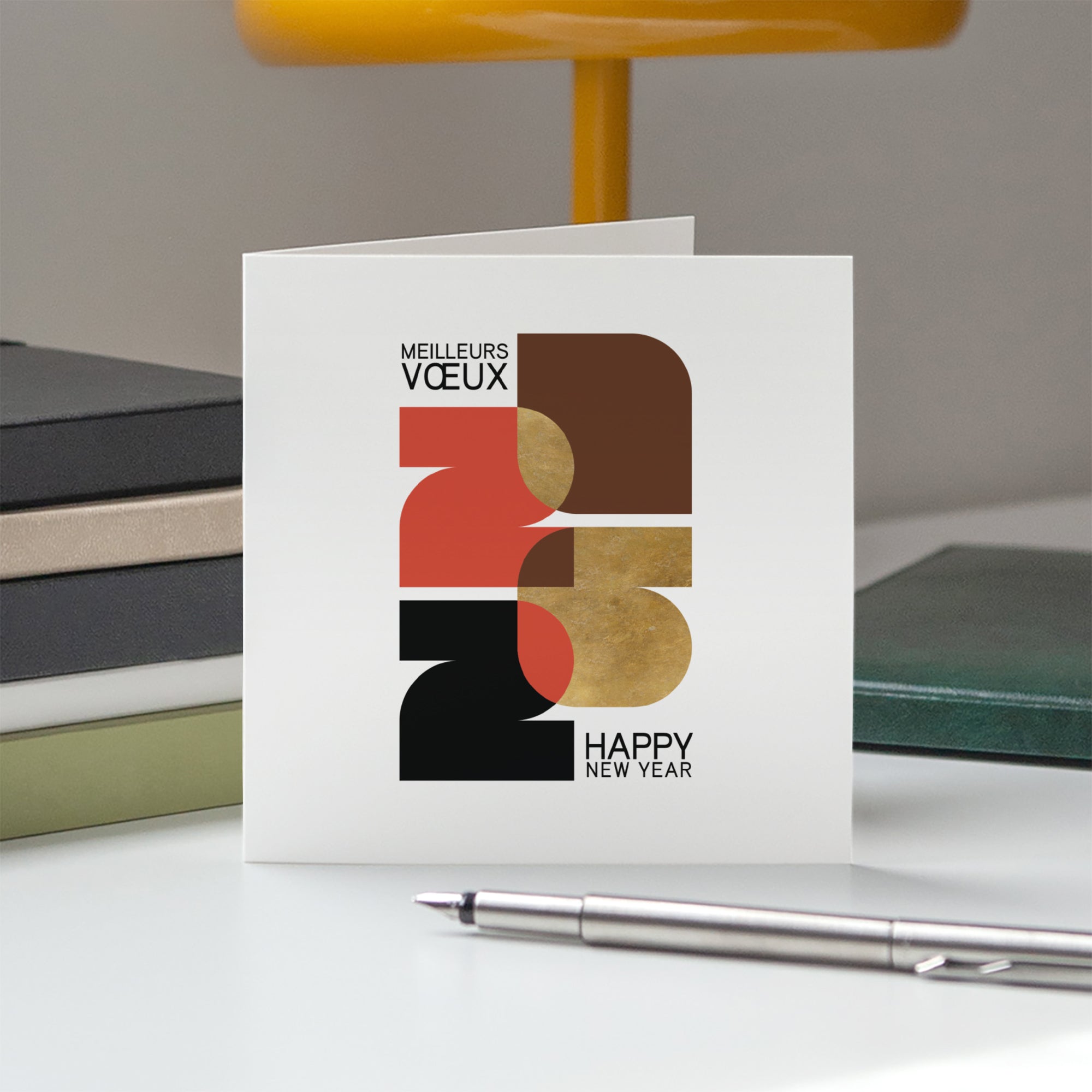 Superposition graphique | Vœux professionnels • Carte de voeux • Carré double photo N° 5