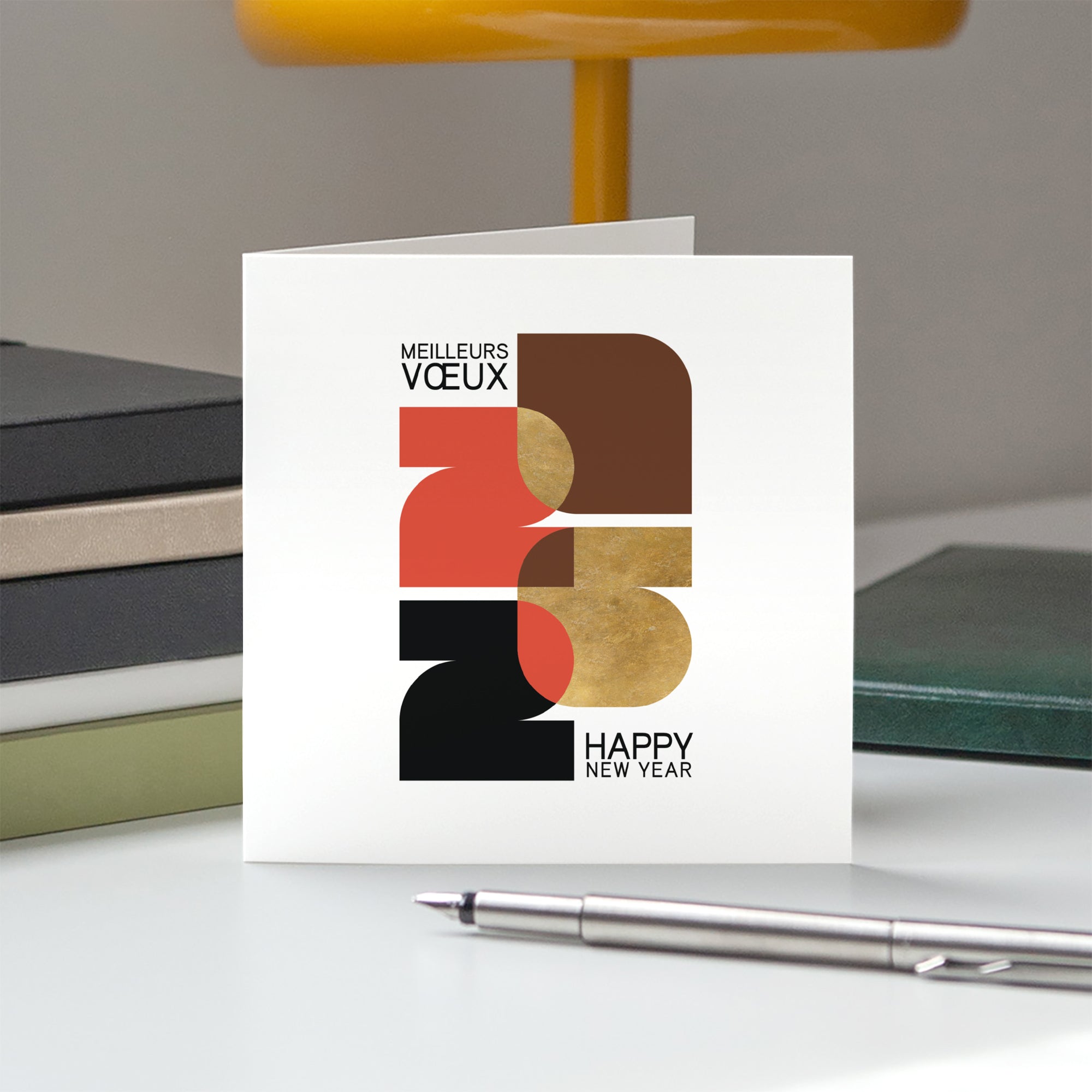 Superposition graphique | Vœux professionnels • Carte de voeux • Carré double photo N° 5