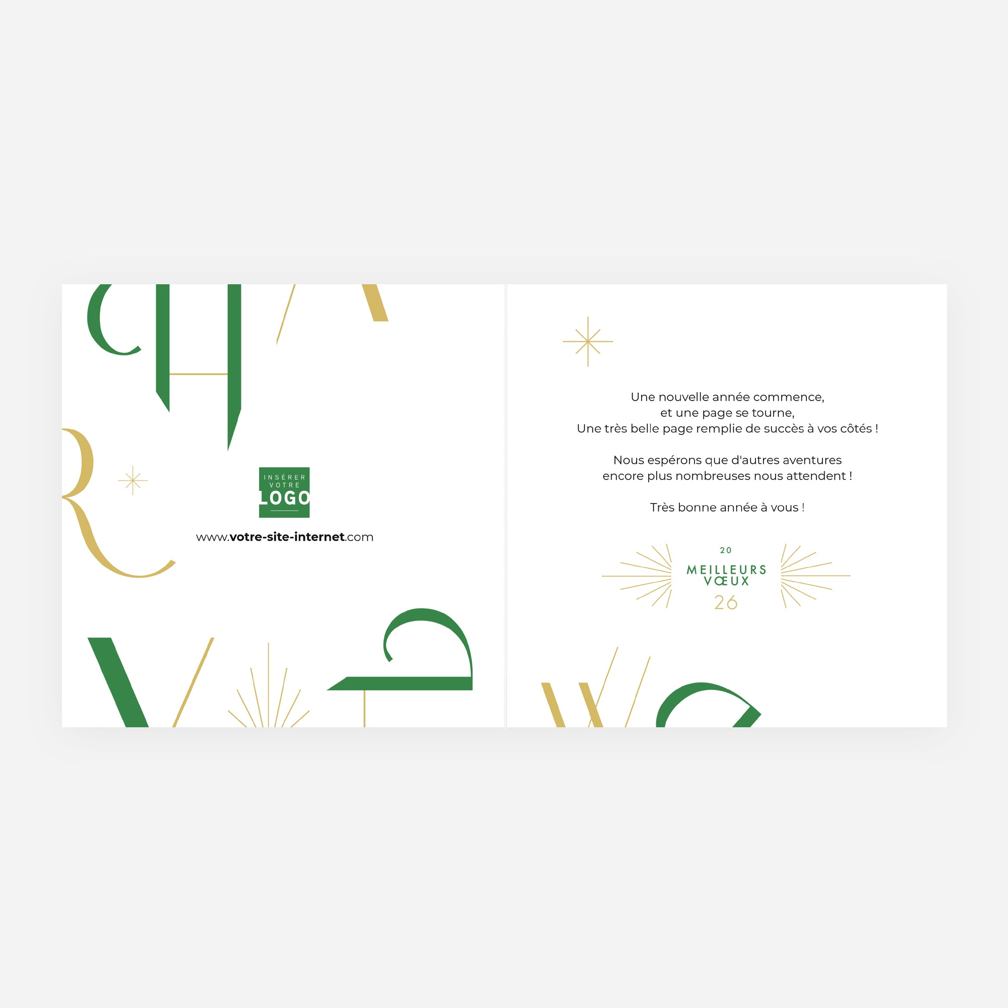 The Golden Type | Vœux professionnels • Carte de voeux • Carré double photo N° 2