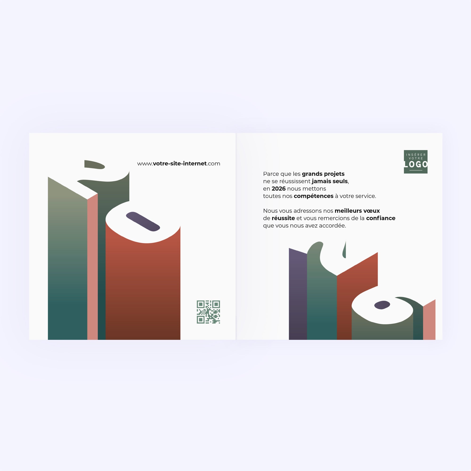 Focus sur Demain | Vœux professionnels • Carte de voeux • Carré double photo N° 2