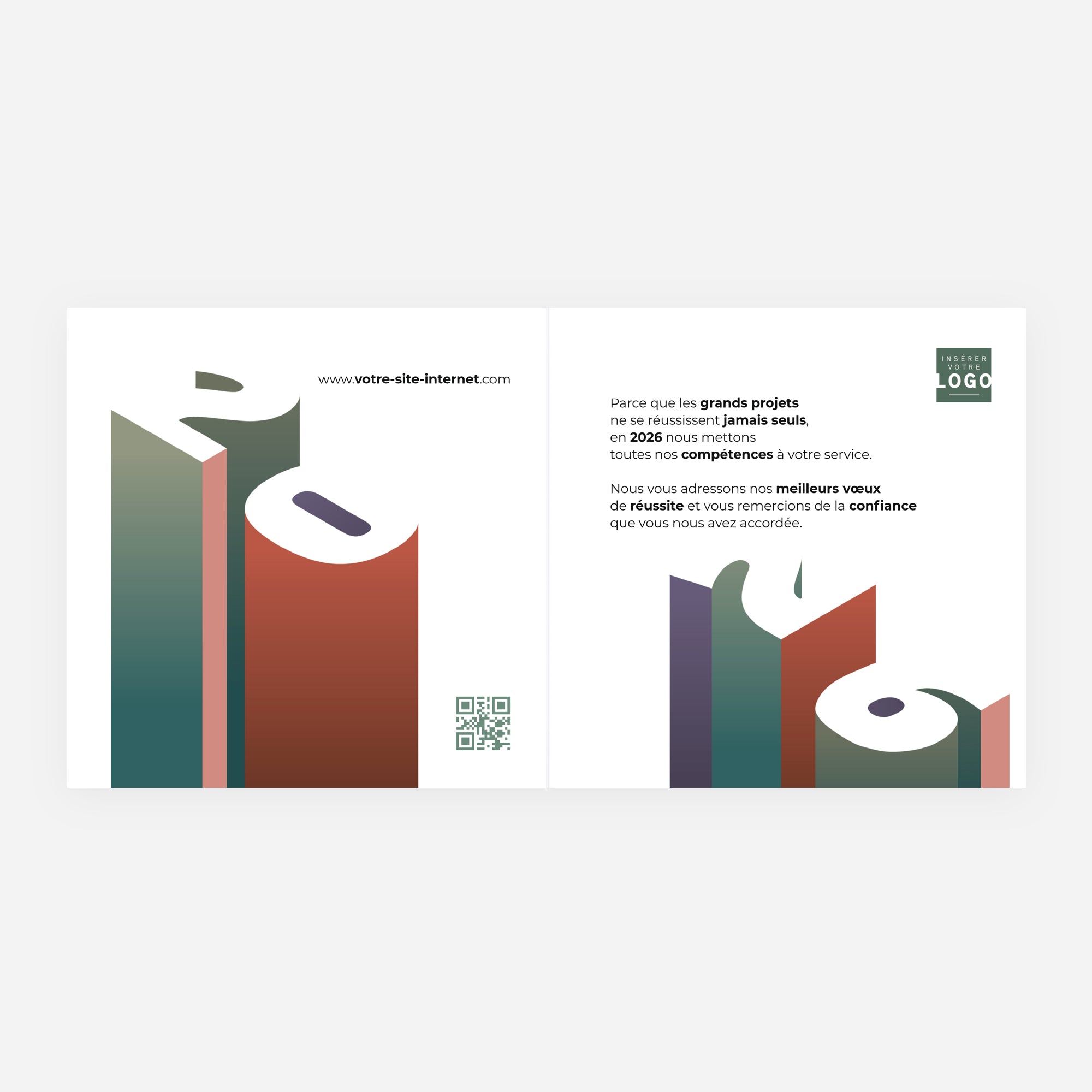Focus sur Demain | Vœux professionnels • Carte de voeux • Carré double photo N° 2