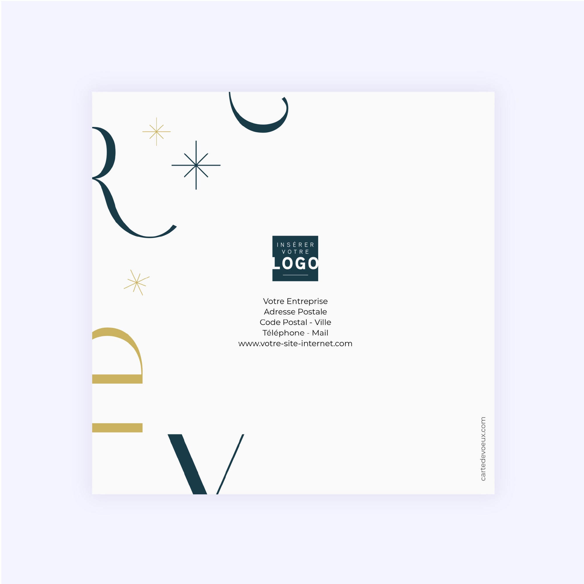 The full Golden Type | Vœux professionnels • Carte de voeux dorure • Carré double photo N° 3