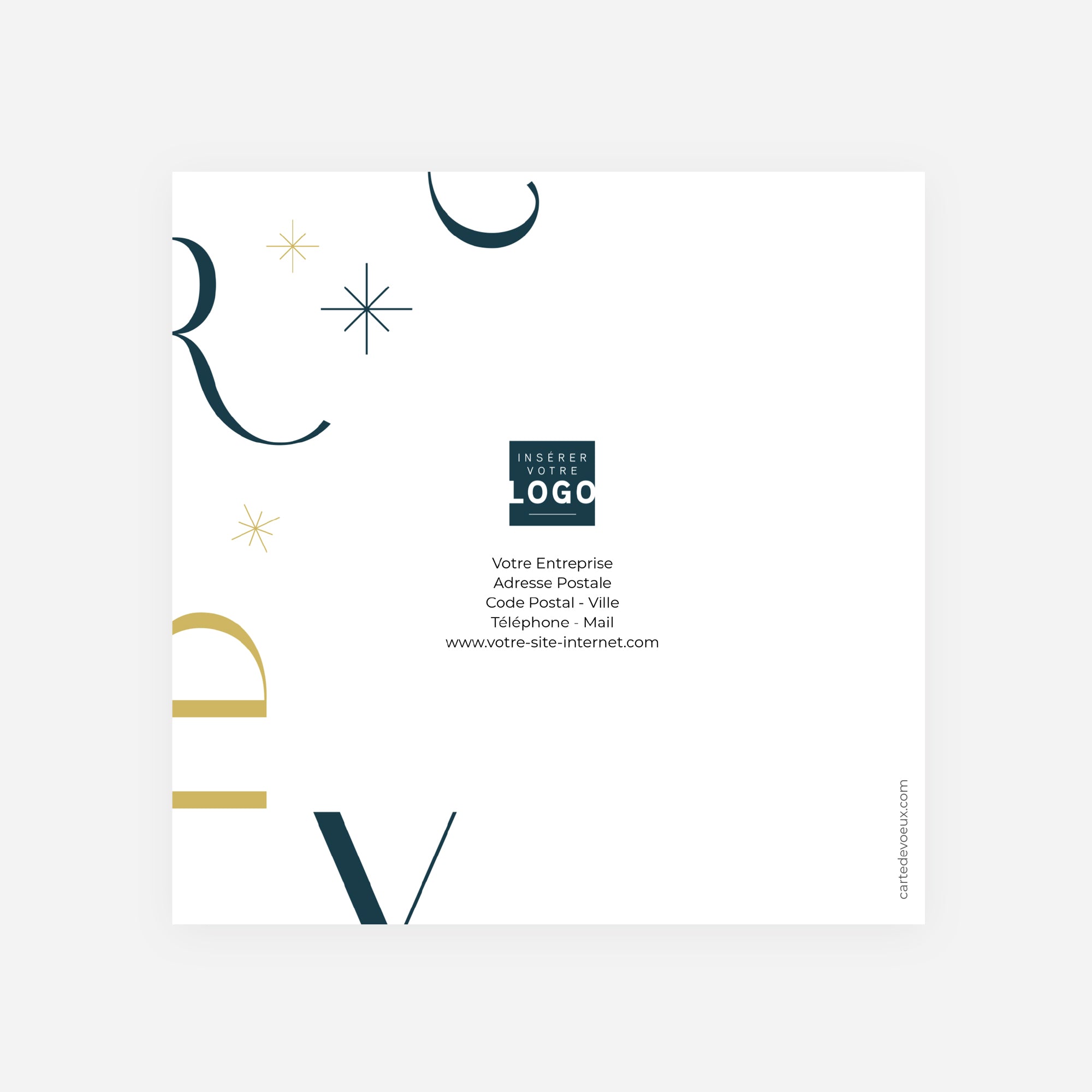 The full Golden Type | Vœux professionnels • Carte de voeux dorure • Carré double photo N° 3