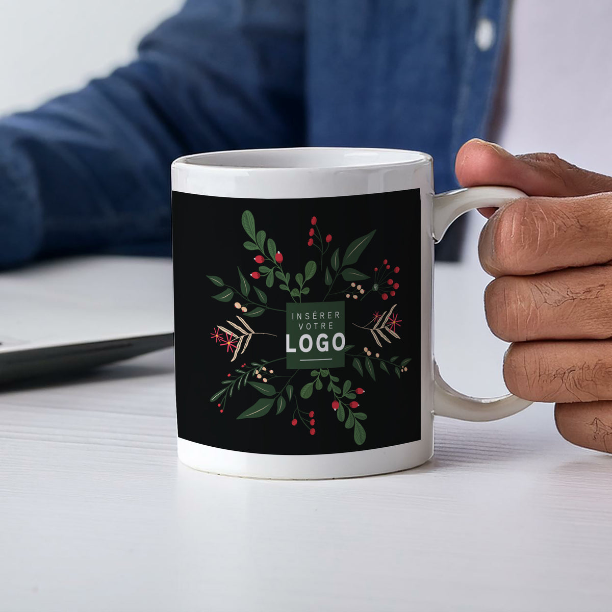 Brindilles de Noël | Cadeau entreprise • Mug • Blanc photo N° 2
