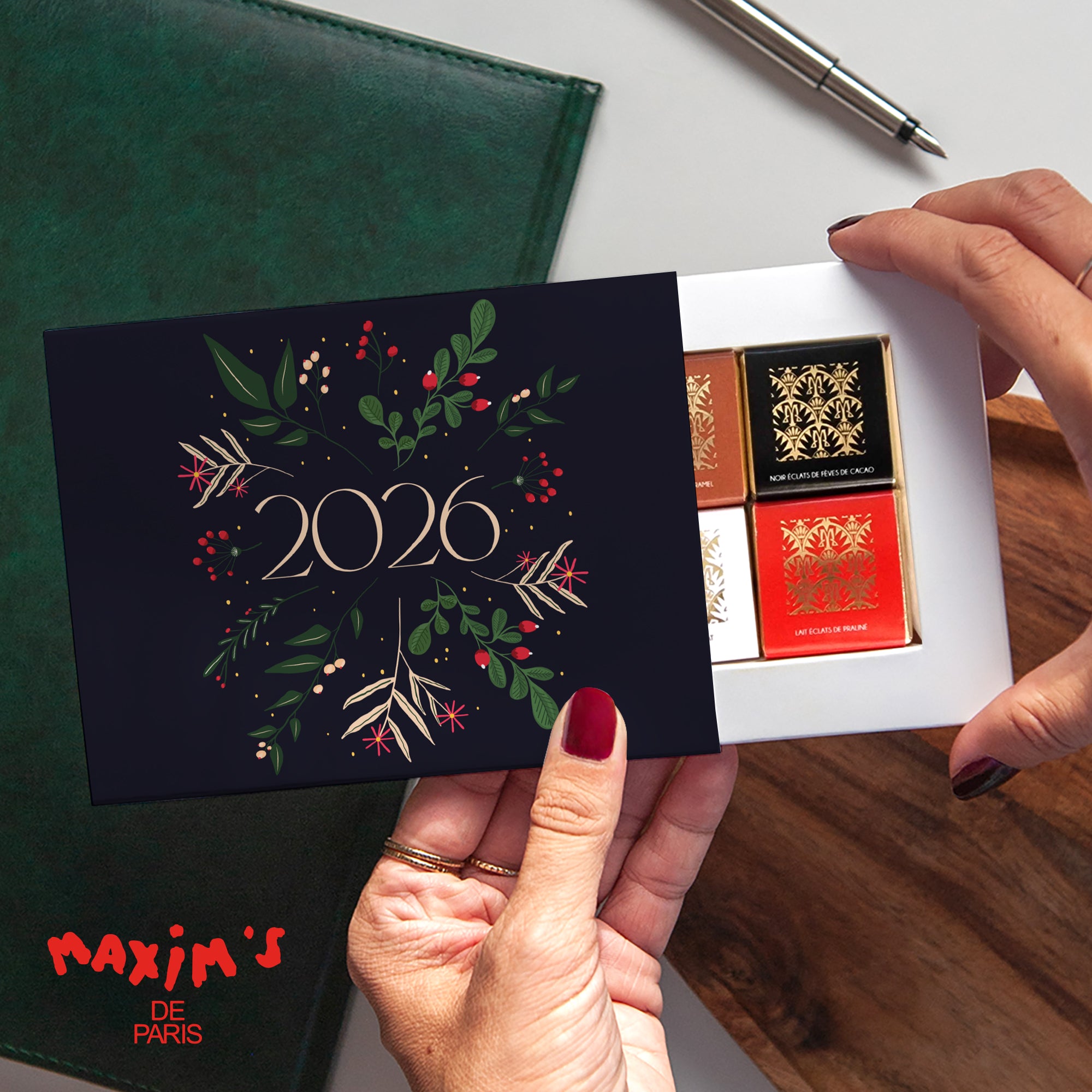 Brindilles de Noël | Vœux professionnels • Boite chocolat personnalisée • Maxim's de Paris photo N° 1