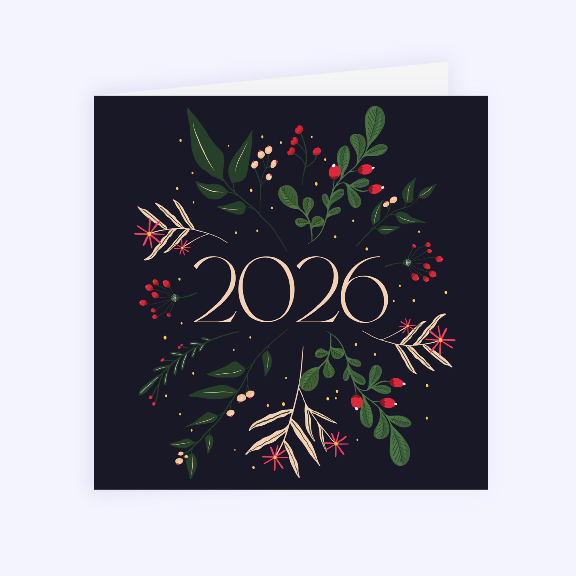 Brindilles de Noël | Vœux professionnels • Carte de voeux • Carré double photo N° 1