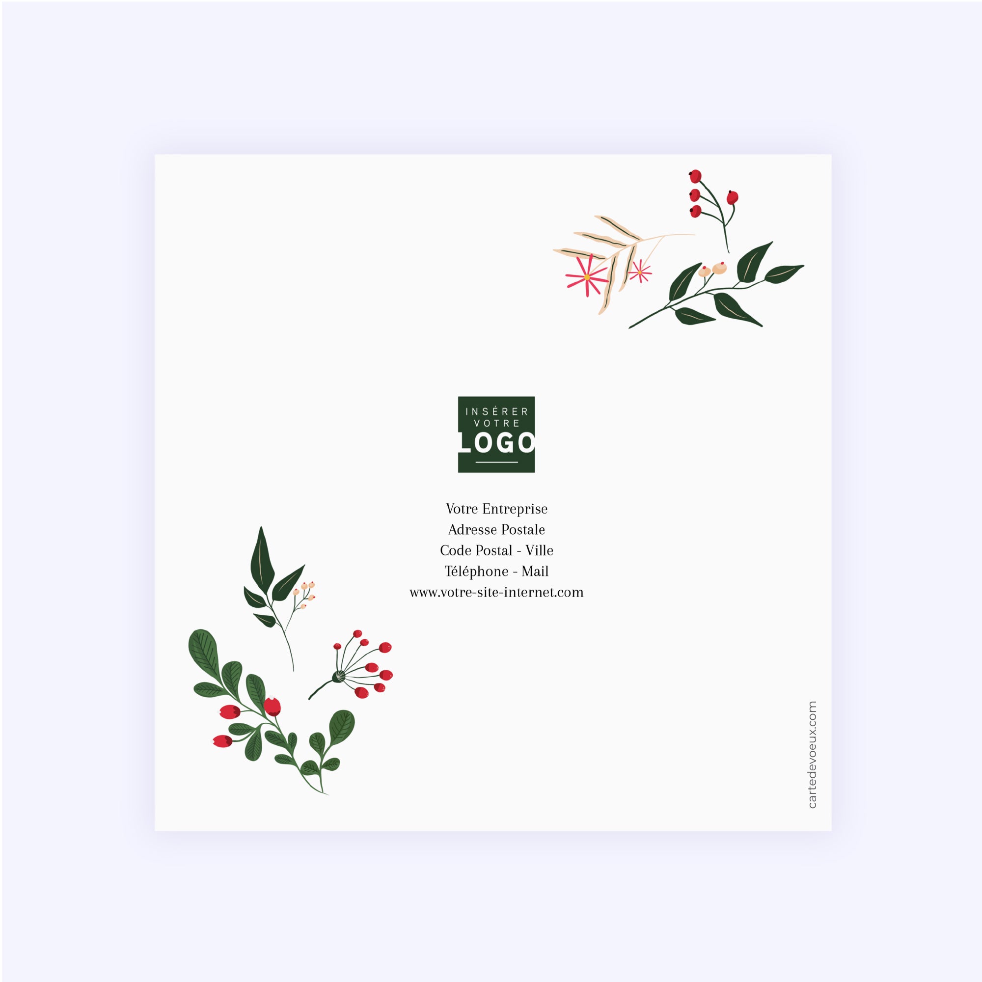 Brindilles de Noël | Vœux professionnels • Carte de voeux • Carré double photo N° 3