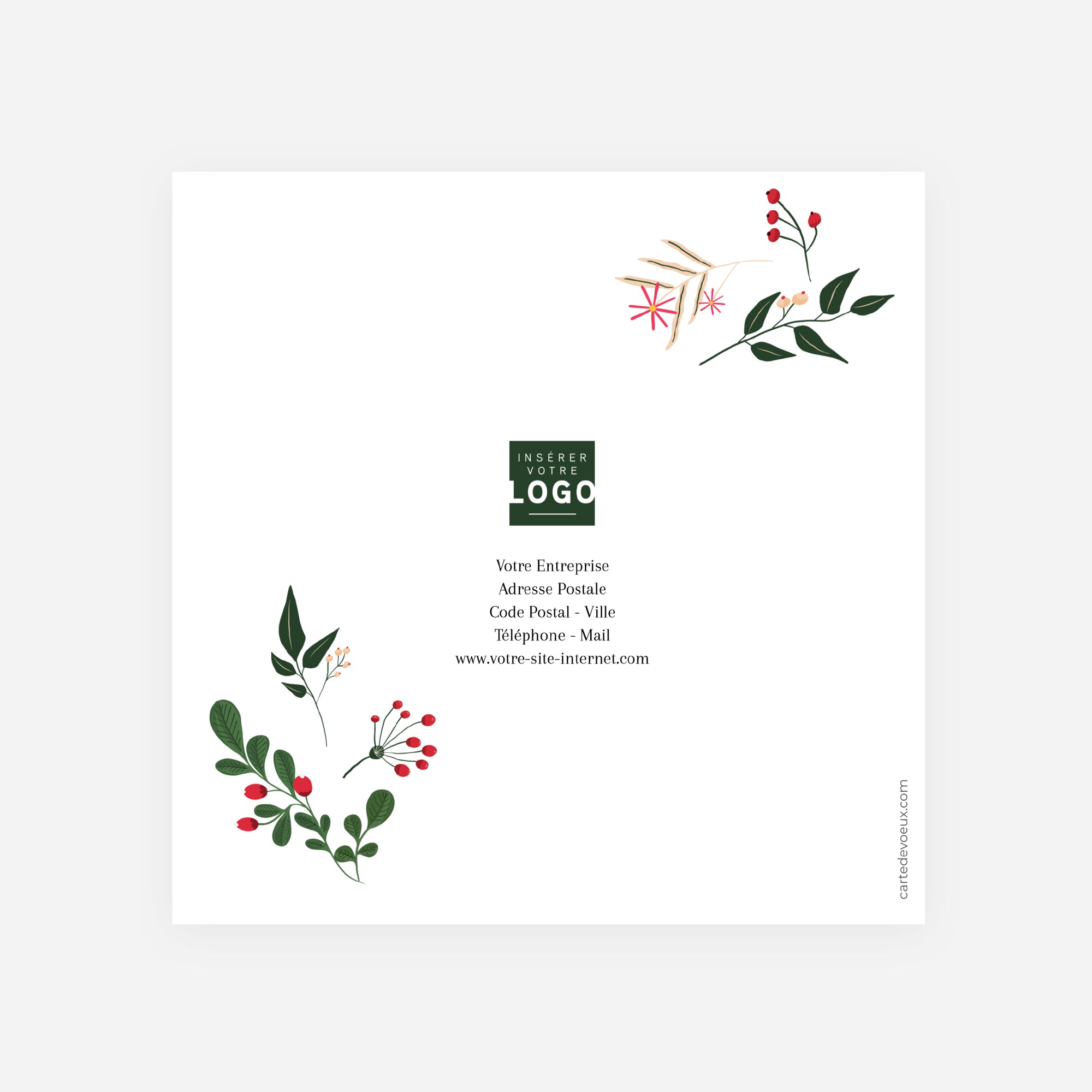Brindilles de Noël | Vœux professionnels • Carte de voeux • Carré double photo N° 3