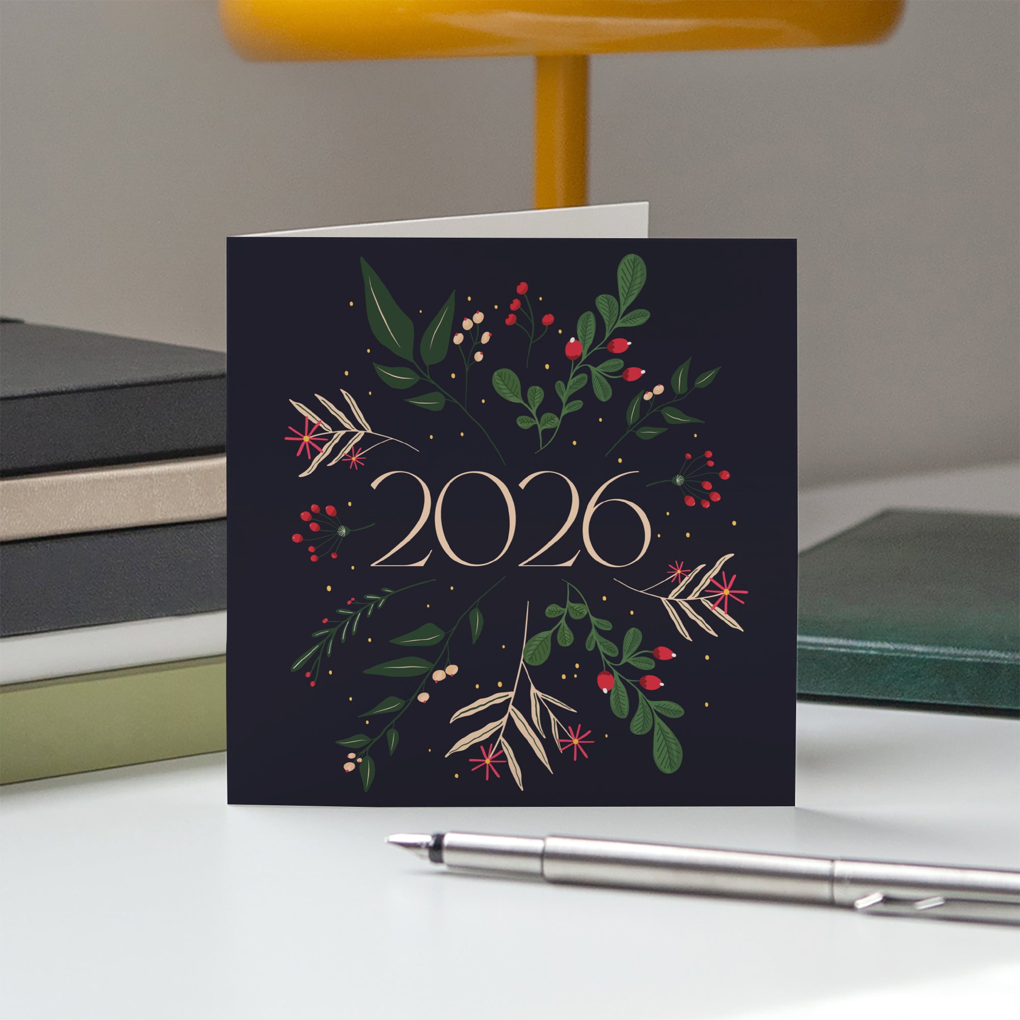 Brindilles de Noël | Vœux professionnels • Carte de voeux • Carré double photo N° 5