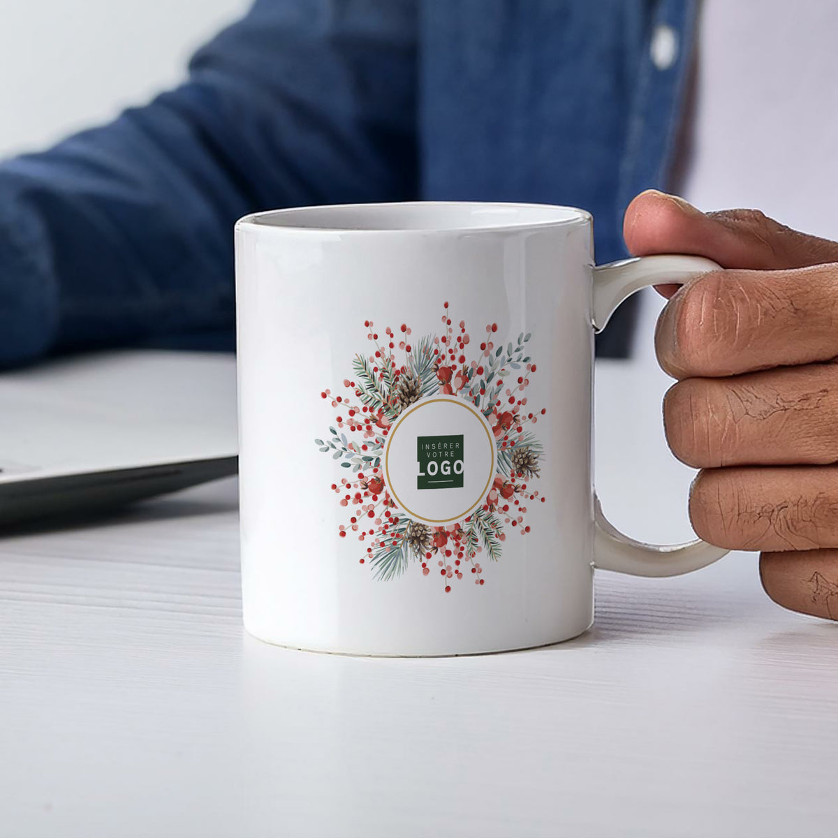Floraison d’Hiver | Cadeau entreprise • Mug • Blanc photo N° 2