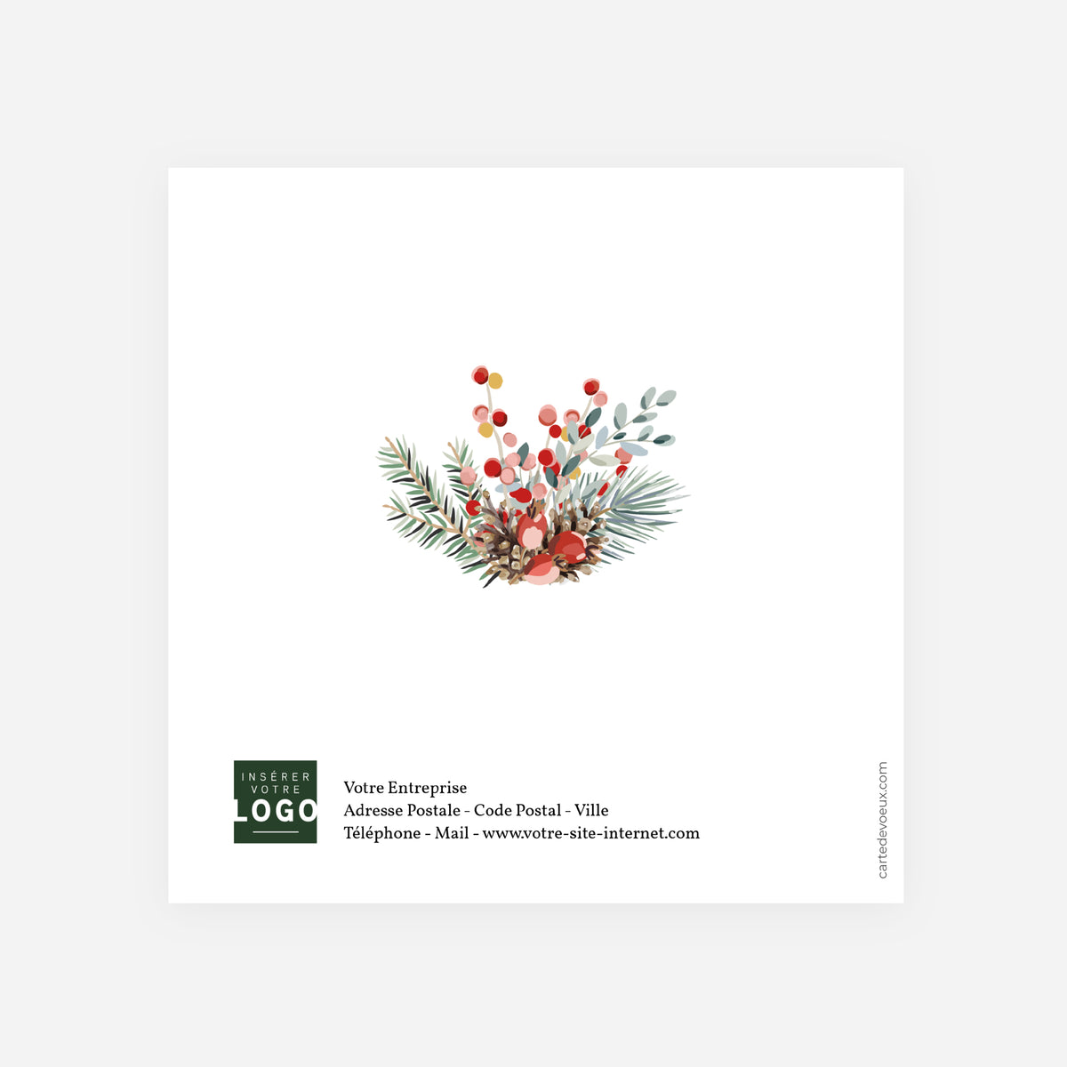 Floraison d’Hiver | Vœux professionnels • Carte de voeux dorure • Carrée pliable photo N° 3