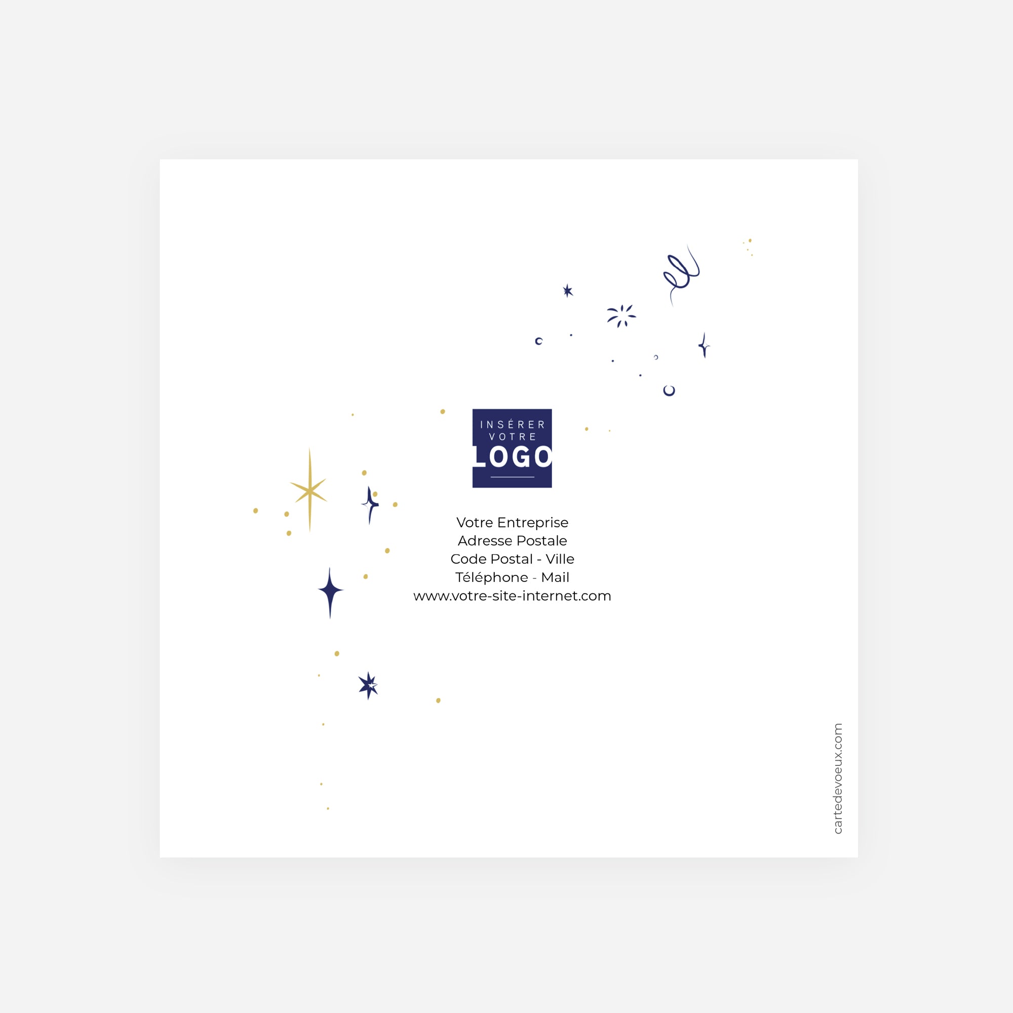 À la bonne année ! | Vœux professionnels • Carte de voeux dorure • Carré double photo N° 3