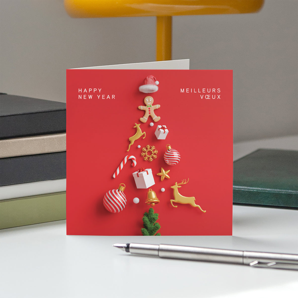 L’Esprit des Fêtes | Vœux professionnels • Carte de voeux • Carrée pliable photo N° 5
