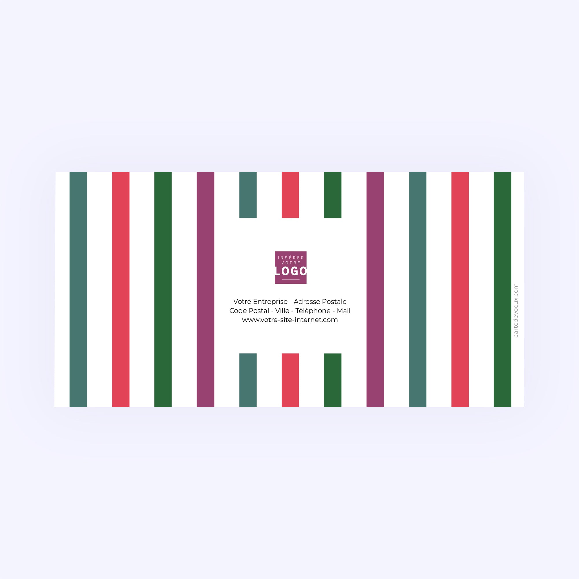 Rayures d’Hiver | Vœux professionnels • Carte de voeux dorure • Rectangle double photo N° 3