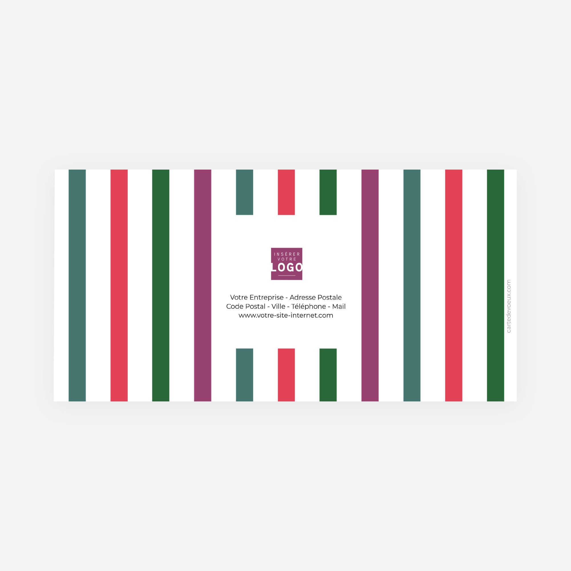 Rayures d’Hiver | Vœux professionnels • Carte de voeux dorure • Rectangle double photo N° 3