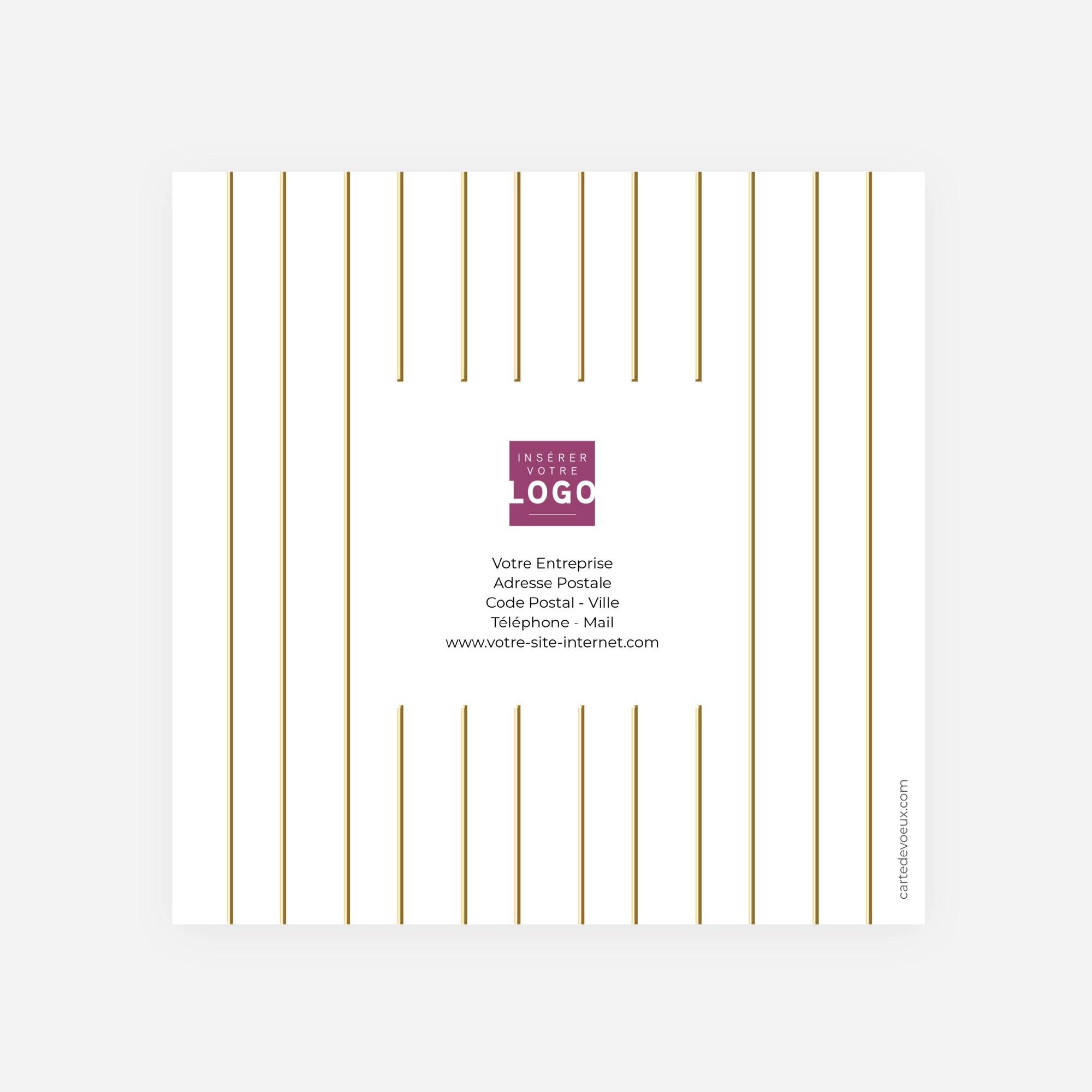 Rayures d’Hiver | Vœux professionnels • Carte de voeux dorure • Carré double photo N° 3