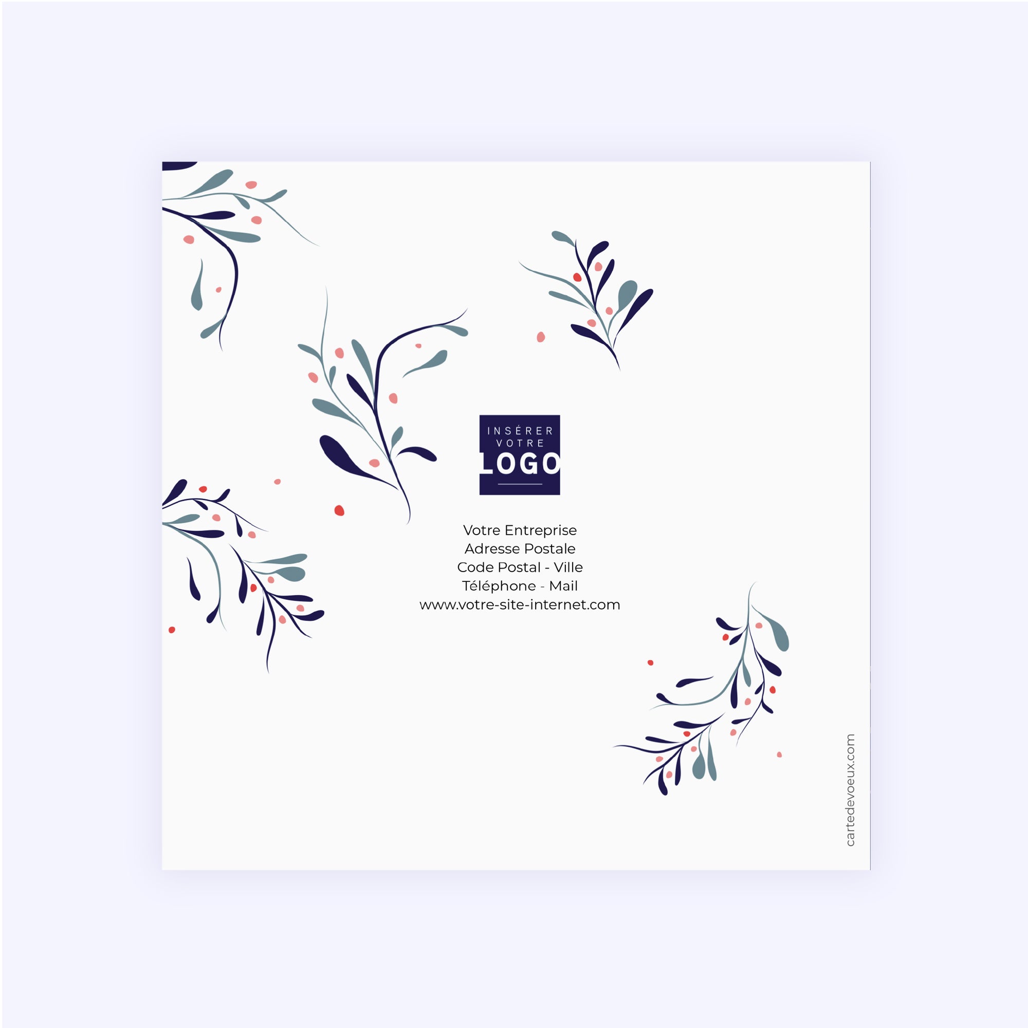 Ornements d’Hiver | Vœux professionnels • Carte de voeux dorure • Carré double photo N° 3