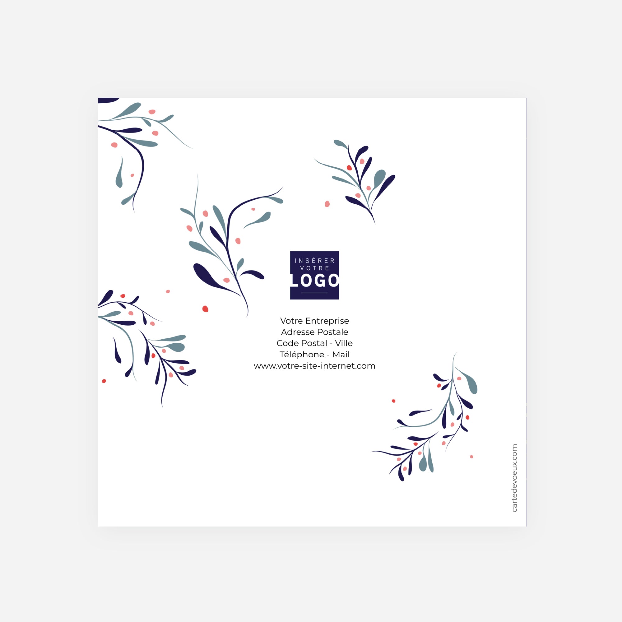 Ornements d’Hiver | Vœux professionnels • Carte de voeux dorure • Carré double photo N° 3