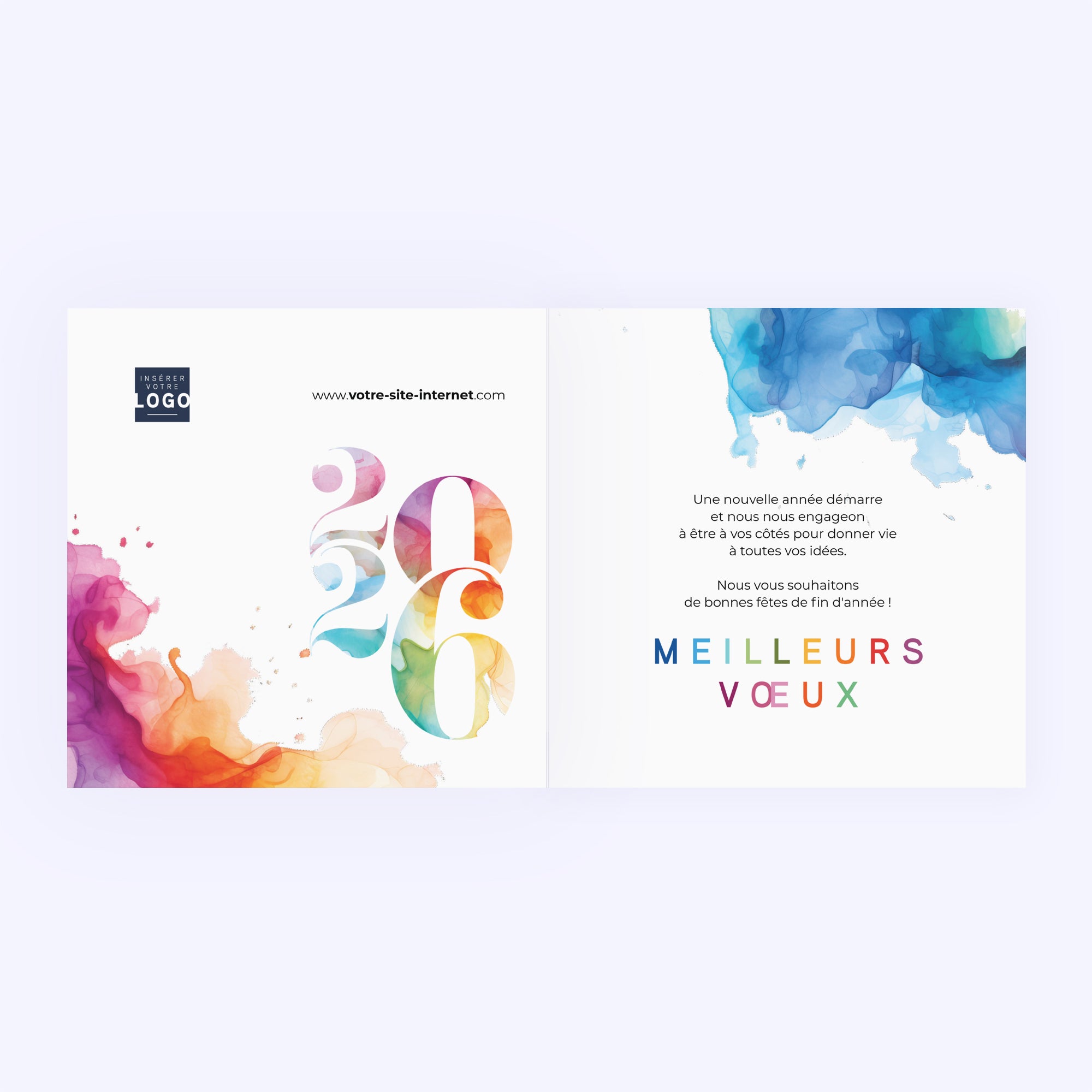 Palette de Joie | Vœux professionnels • Carte de voeux • Carré double photo N° 2