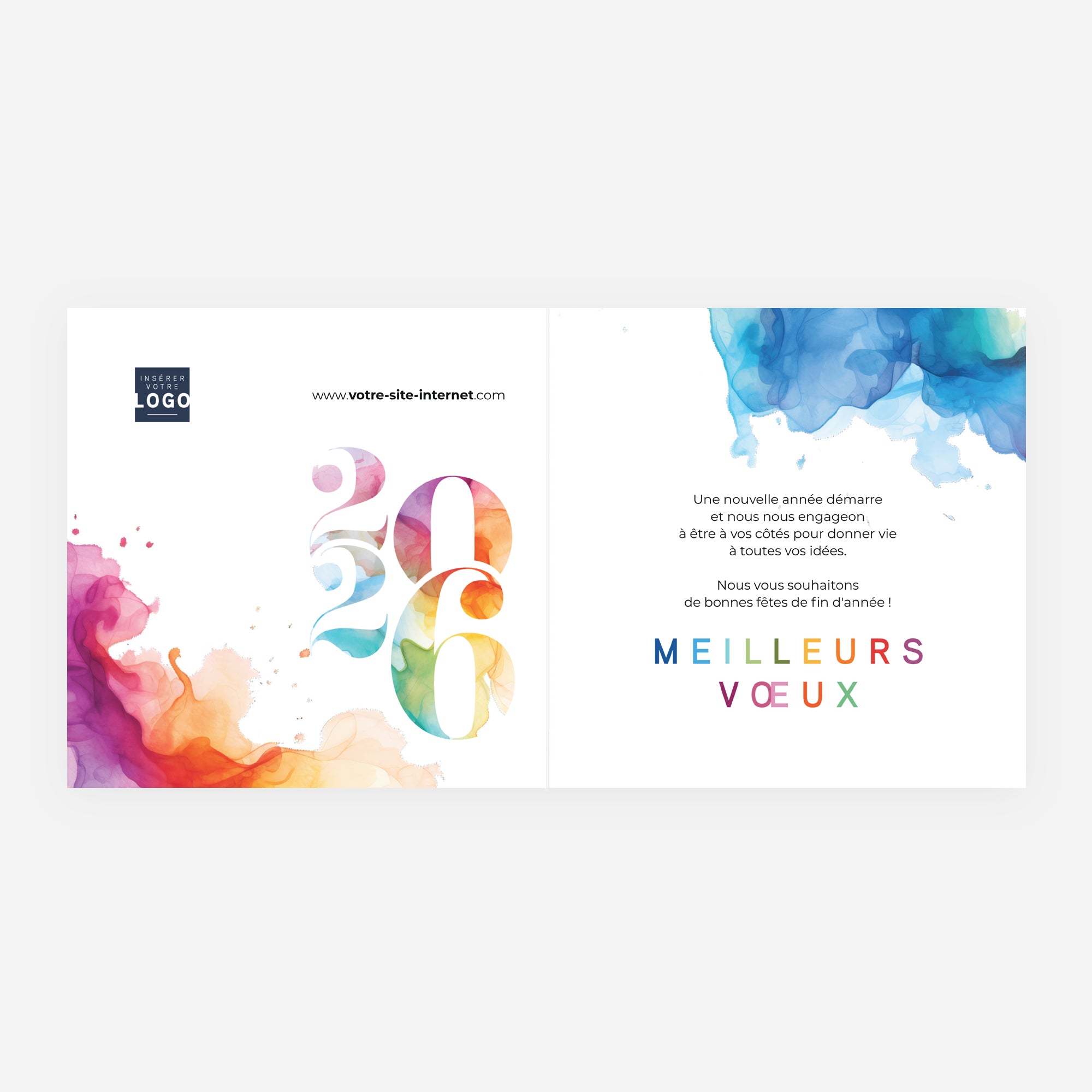 Palette de Joie | Vœux professionnels • Carte de voeux • Carré double photo N° 2