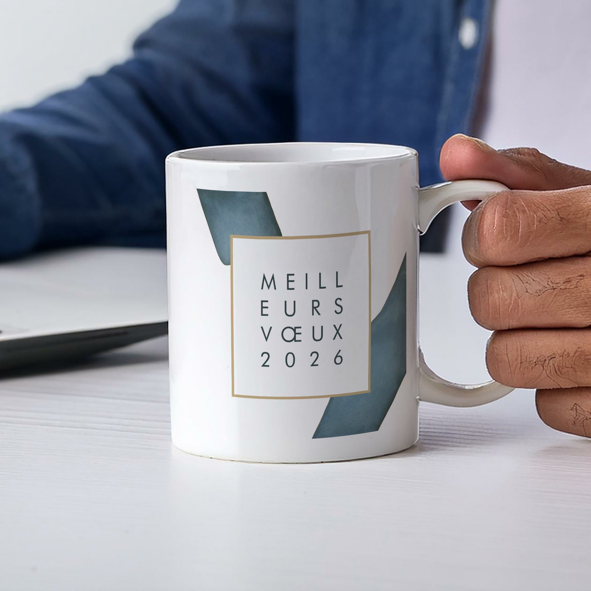 Bleu Brume | Vœux professionnels • Mug • Ø 8 x 9,5 cm photo N° 2