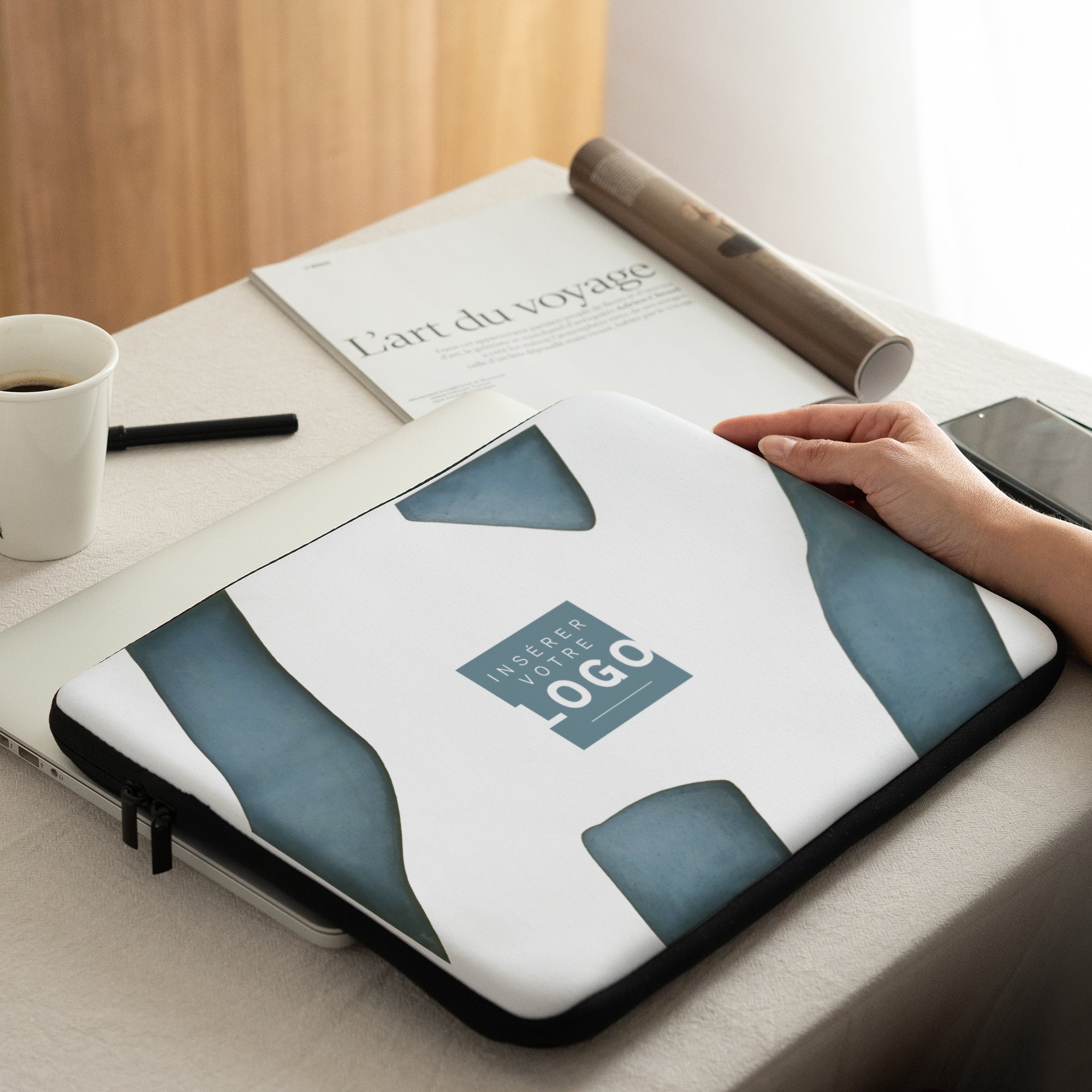 Bleu Brume | Cadeau entreprise • Housse ordinateur • 15 pouces photo N° 2