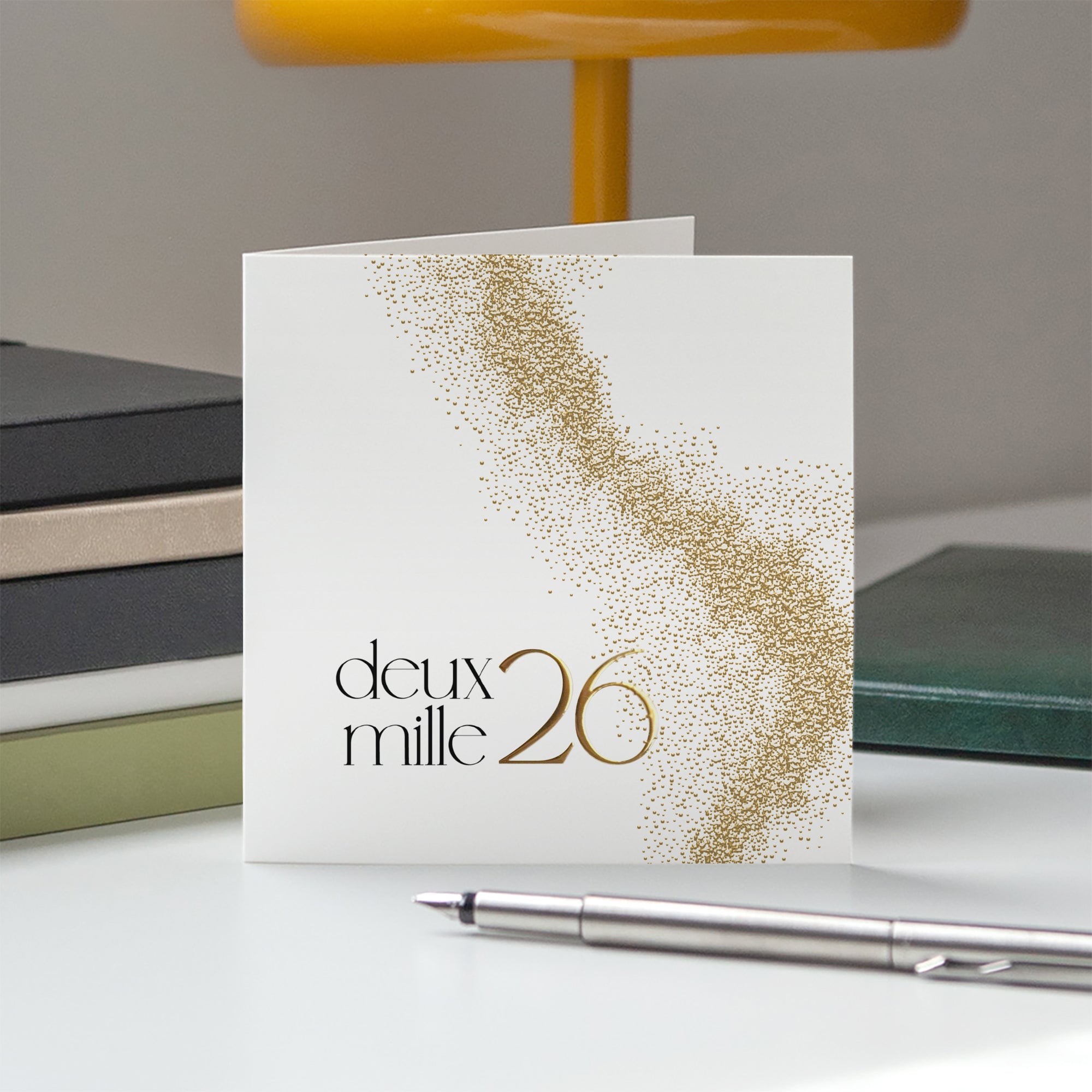 Reflets Précieux | Vœux professionnels • Carte de voeux dorure • Carré double photo N° 5