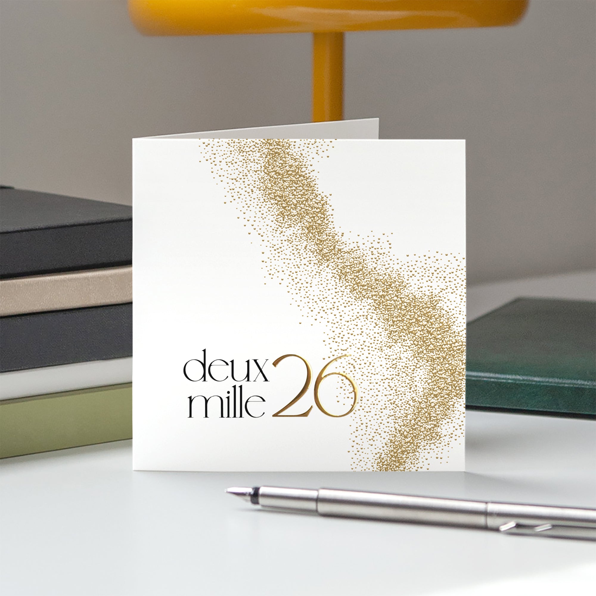 Reflets Précieux | Vœux professionnels • Carte de voeux dorure • Carré double photo N° 5