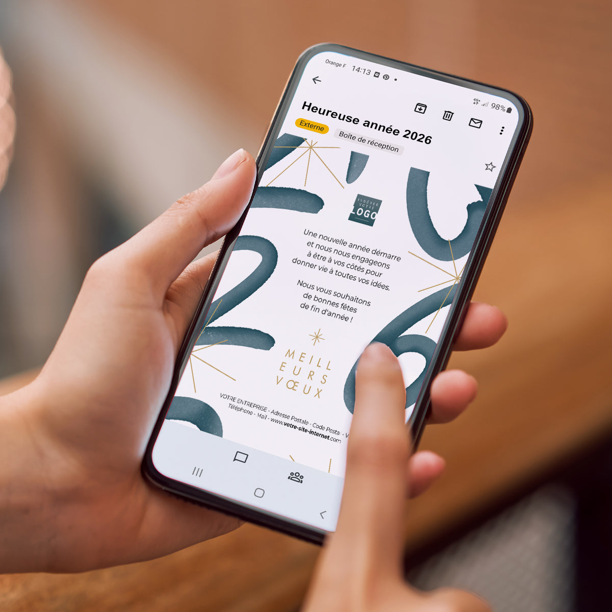 Bleu Astral | Vœux professionnels • Carte virtuelle • eCard Image photo N° 2