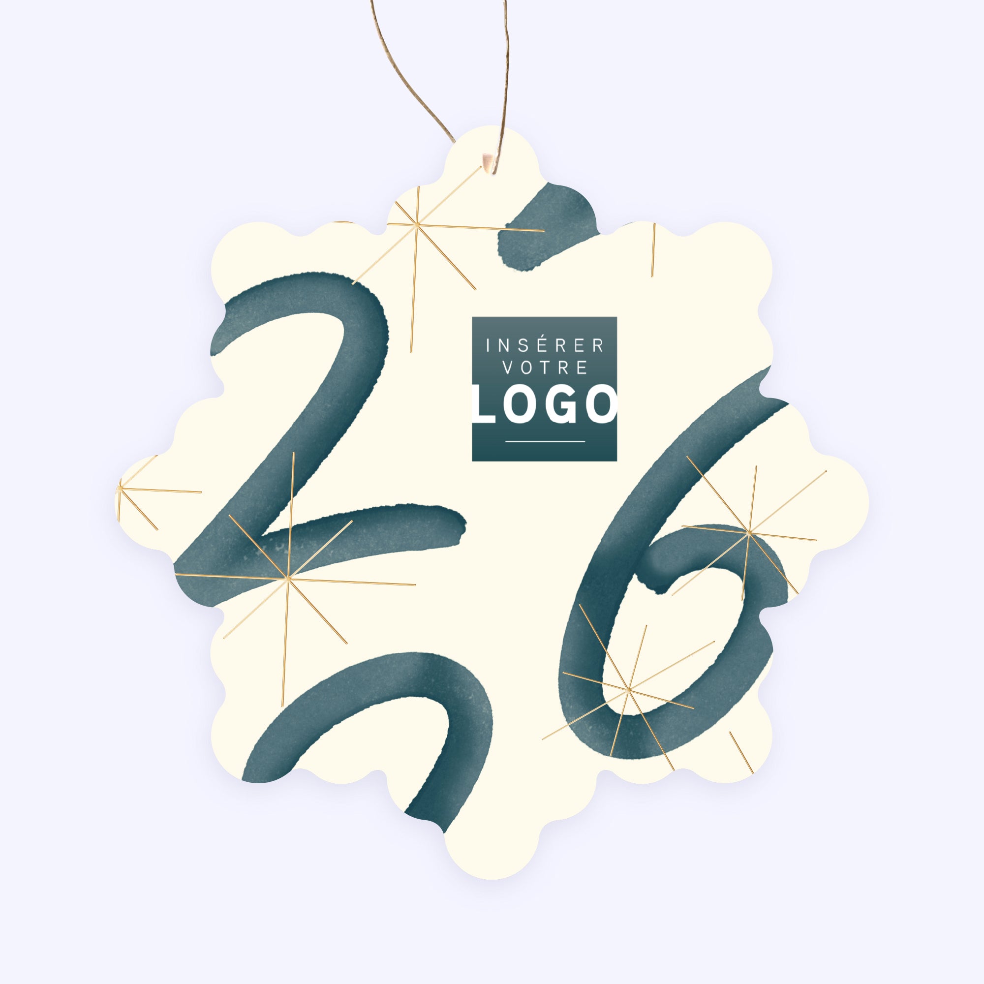 Bleu Astral | Vœux professionnels • Boule de Noël papier • Flocon photo N° 1