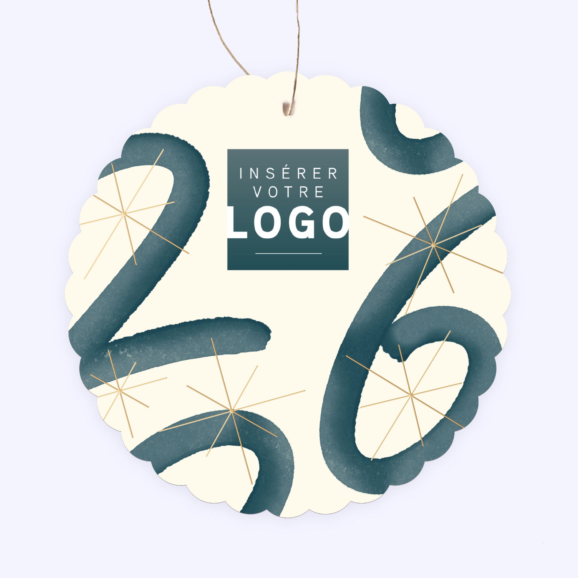 Bleu Astral | Vœux professionnels • Boule de Noël papier • Ronde photo N° 1