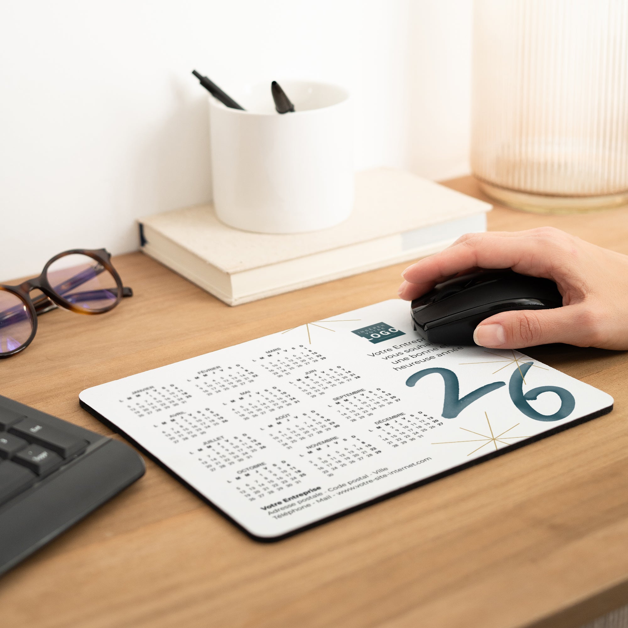 Bleu Astral | Vœux professionnels • Tapis de souris • 23 x 19,6 cm photo N° 2