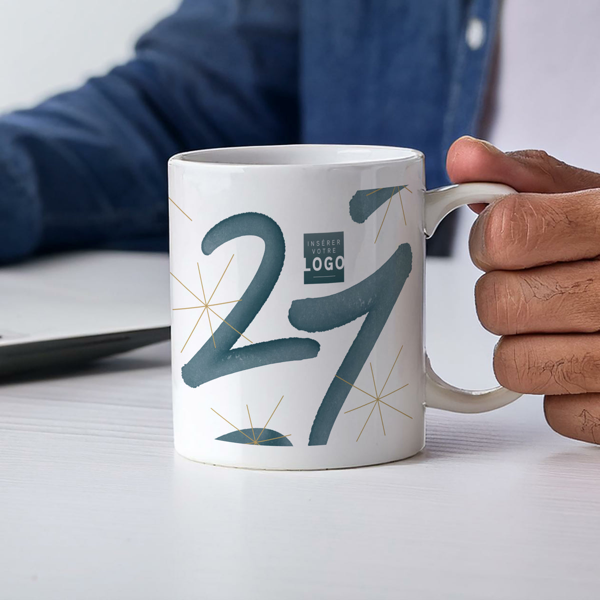 Bleu Astral | Cadeau entreprise • Mug • Blanc photo N° 2