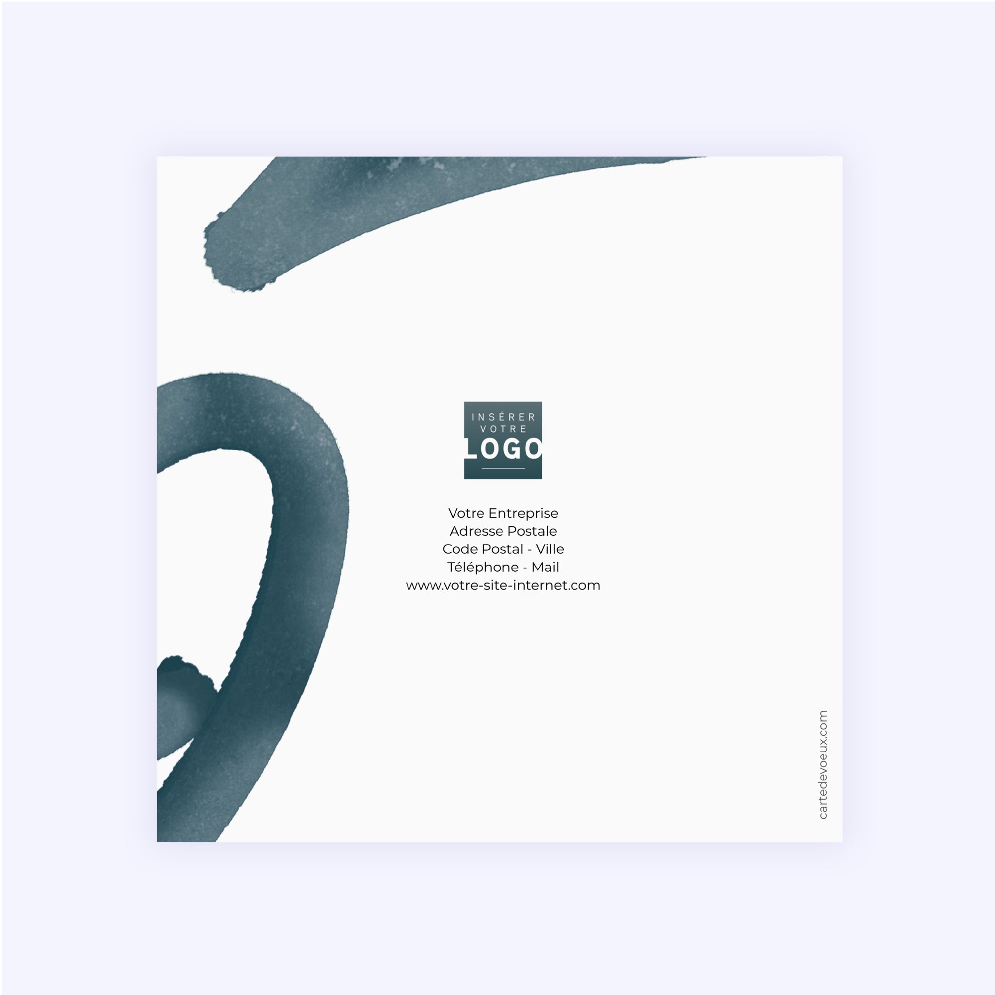 Bleu Astral | Vœux professionnels • Carte de voeux dorure • Carré double photo N° 3