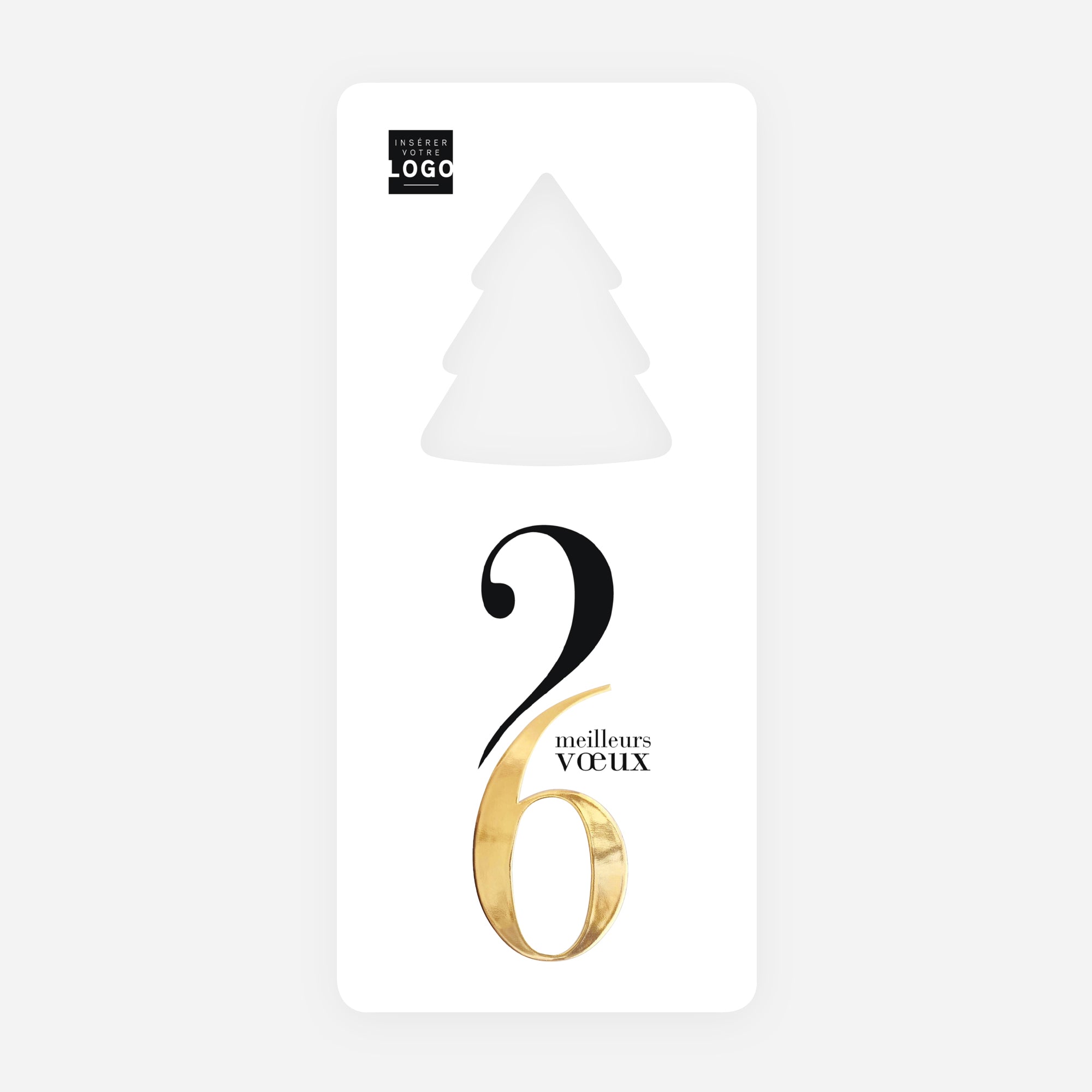 Nexus | Vœux professionnels • Carte de voeux dorure • Vertical sapin photo N° 1