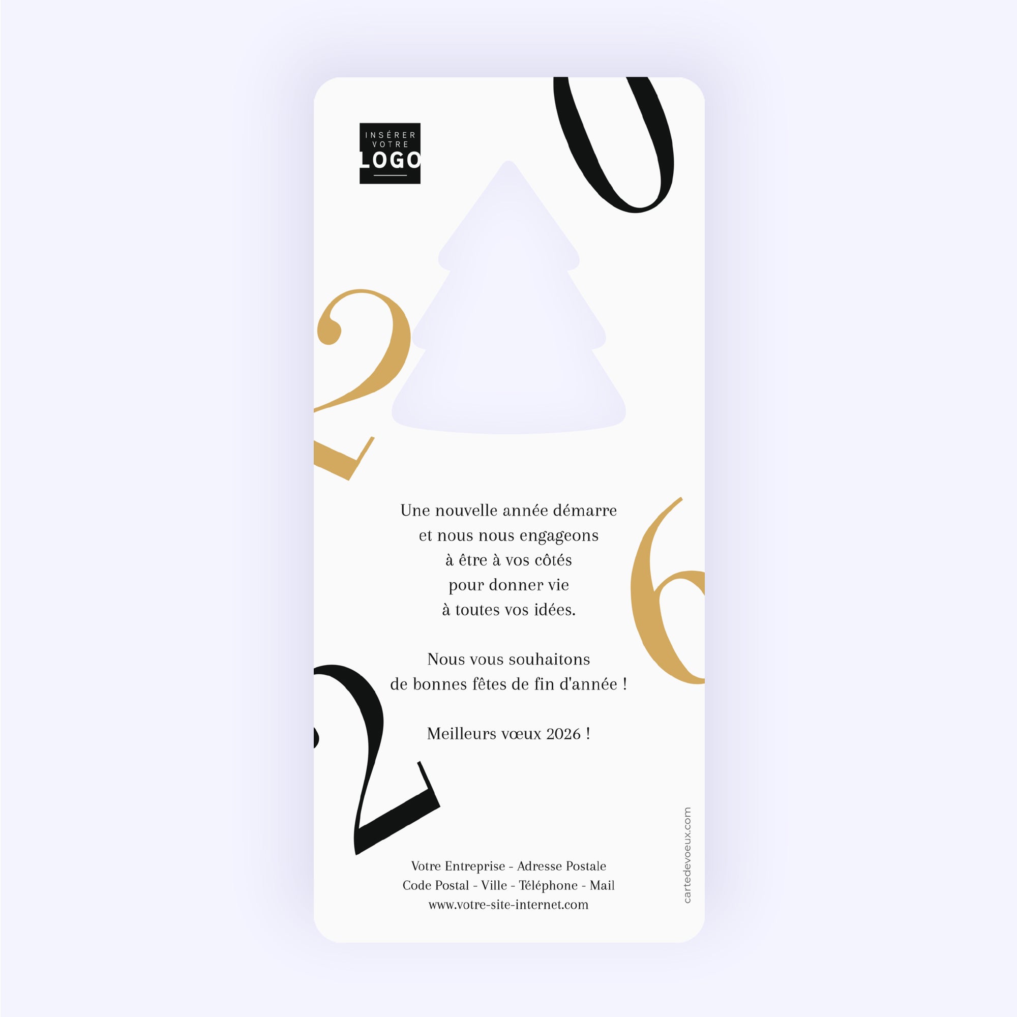 Nexus | Vœux professionnels • Carte de voeux dorure • Vertical sapin photo N° 2