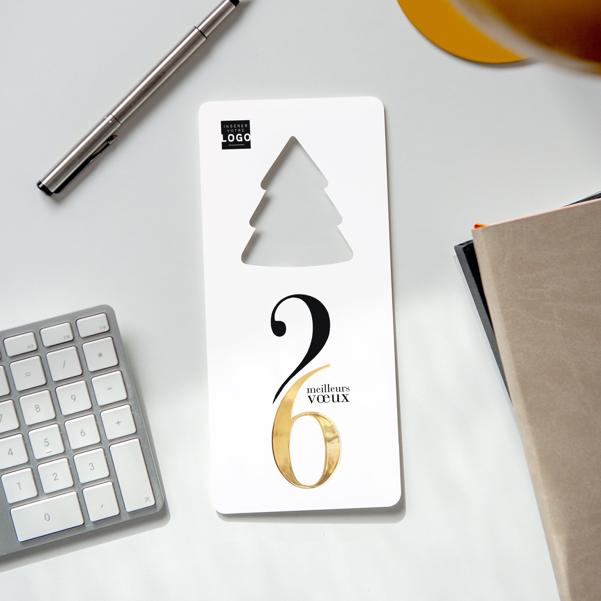 Nexus | Vœux professionnels • Carte de voeux dorure • Vertical sapin photo N° 4