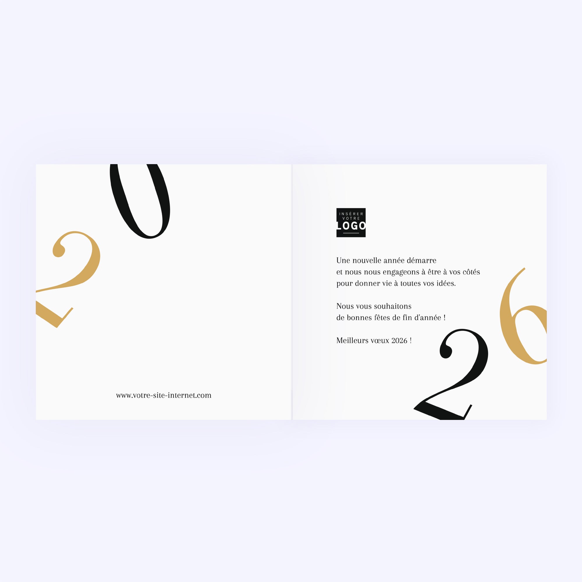 Nexus | Vœux professionnels • Carte de voeux dorure • Carré double photo N° 2