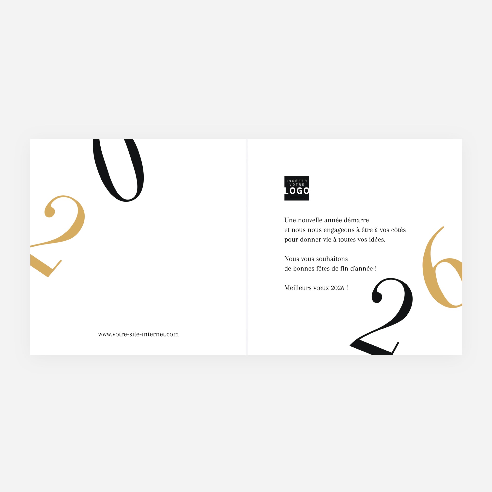 Nexus | Vœux professionnels • Carte de voeux dorure • Carré double photo N° 2