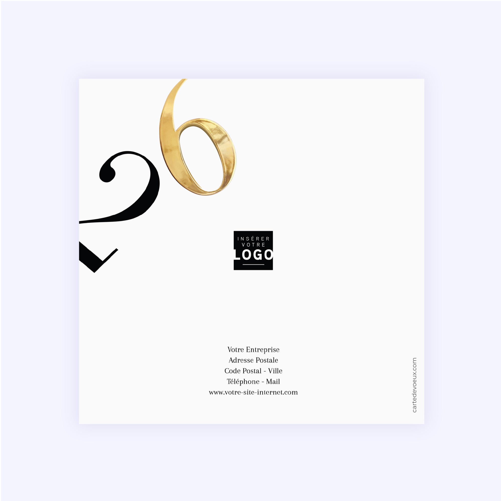 Nexus | Vœux professionnels • Carte de voeux dorure • Carré double photo N° 3