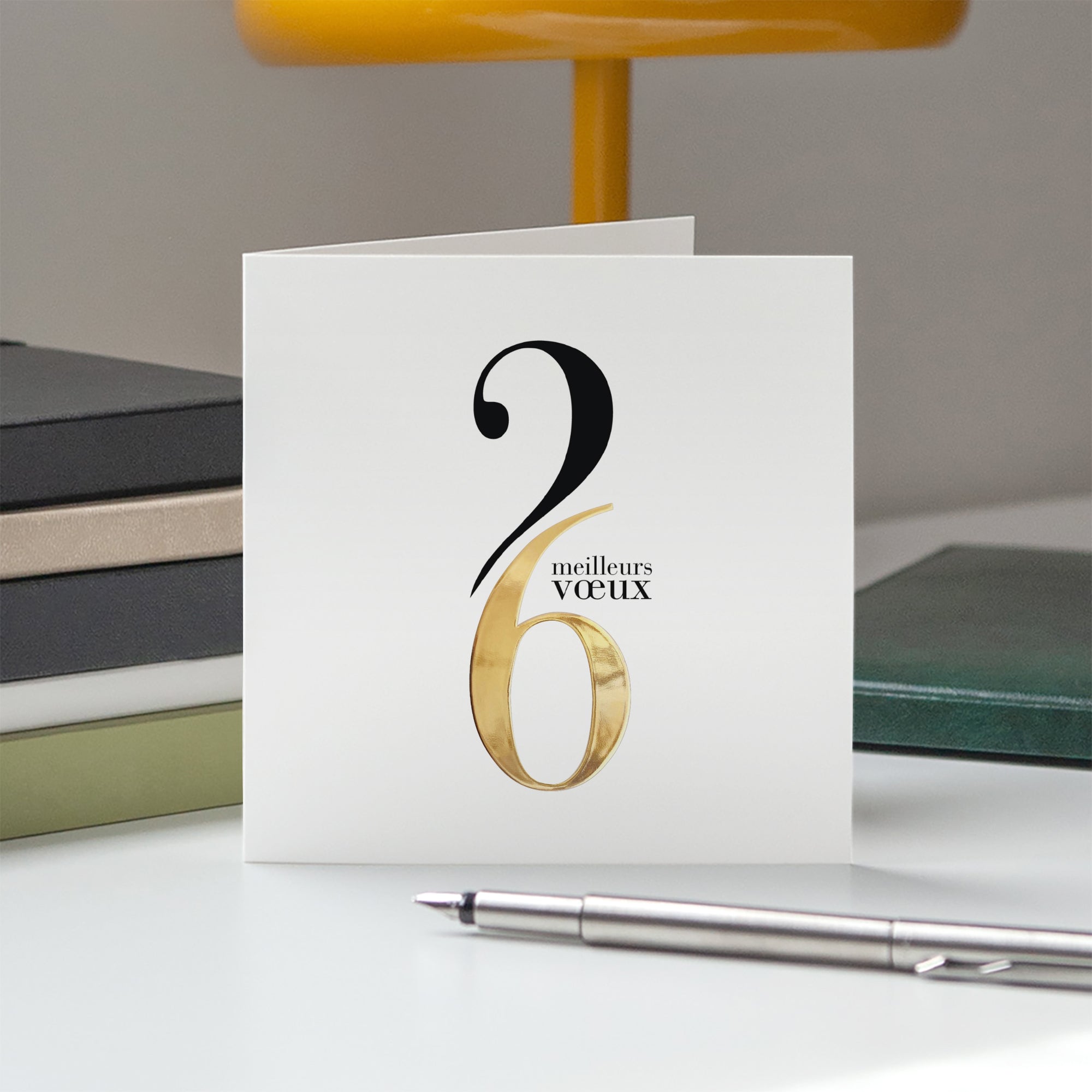 Nexus | Vœux professionnels • Carte de voeux dorure • Carré double photo N° 5
