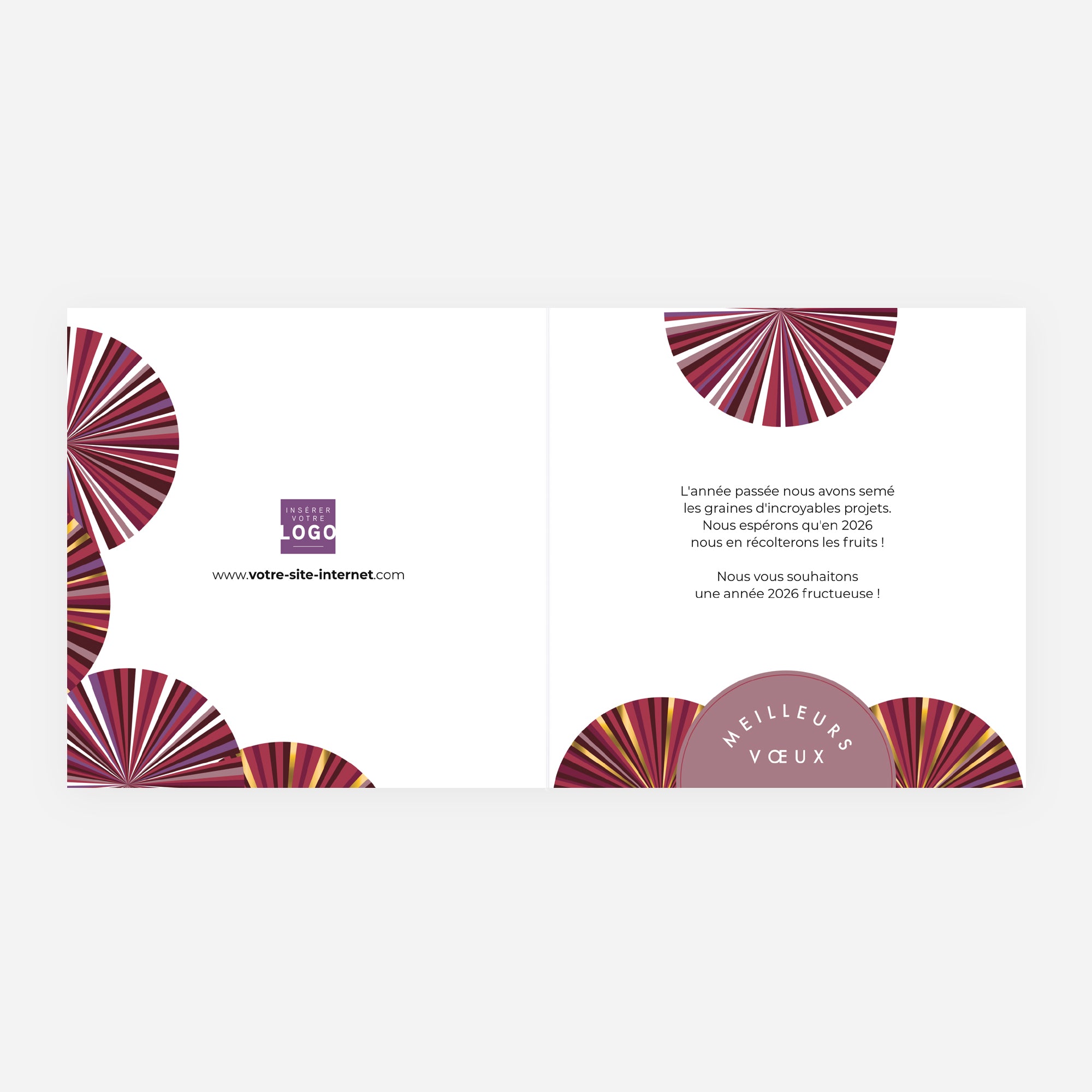 Ronde Hypnotique | Vœux professionnels • Carte de voeux dorure • Carré double photo N° 2